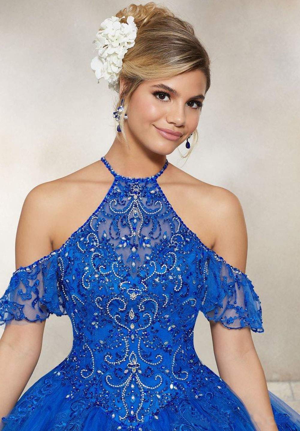 Emanni Women's Off The Shoulder Quinceanera Dress - Elegant Lace Appliques Prom Ball Gown for Sweet 16, Pageant & Formal Events - Stunning Red Evening Gown for Quinceañera, Prom, Homecoming & Special Occasions