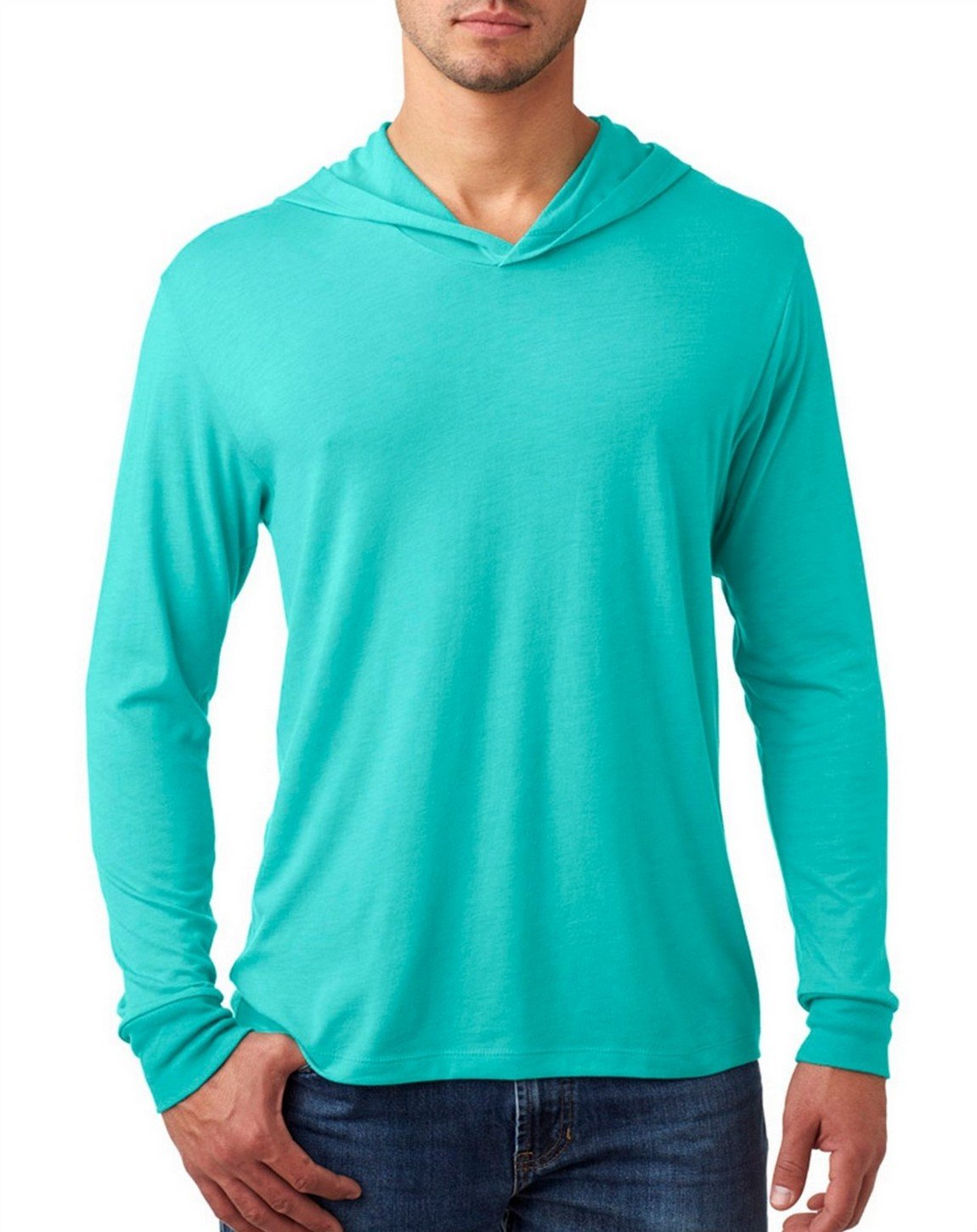 Next Level Apparel Men's Premium Tri-Blend Rib Knit Hoodie - Soft Comfort Fit Pullover for Casual Wear, Gym & Outdoor Activities