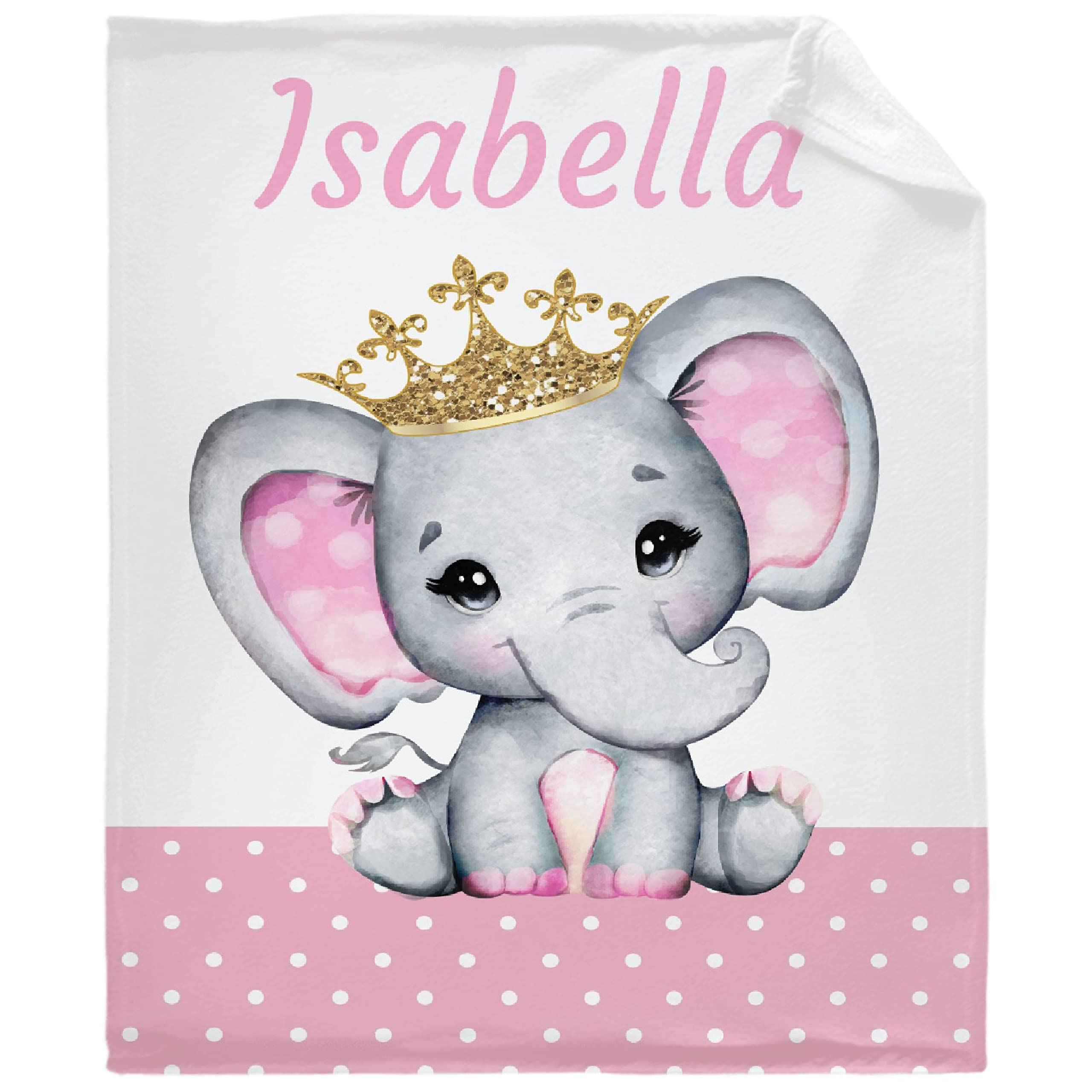 Personalized Baby Blankets for Boys and Girls - Custom Name Embroidered Fleece Blanket - Soft Cozy Elephant Design Throw - Purple Floral Quilt for Newborns & Toddlers - Perfect Baby Shower Gift & Nursery Essential for Family Bonding Moments