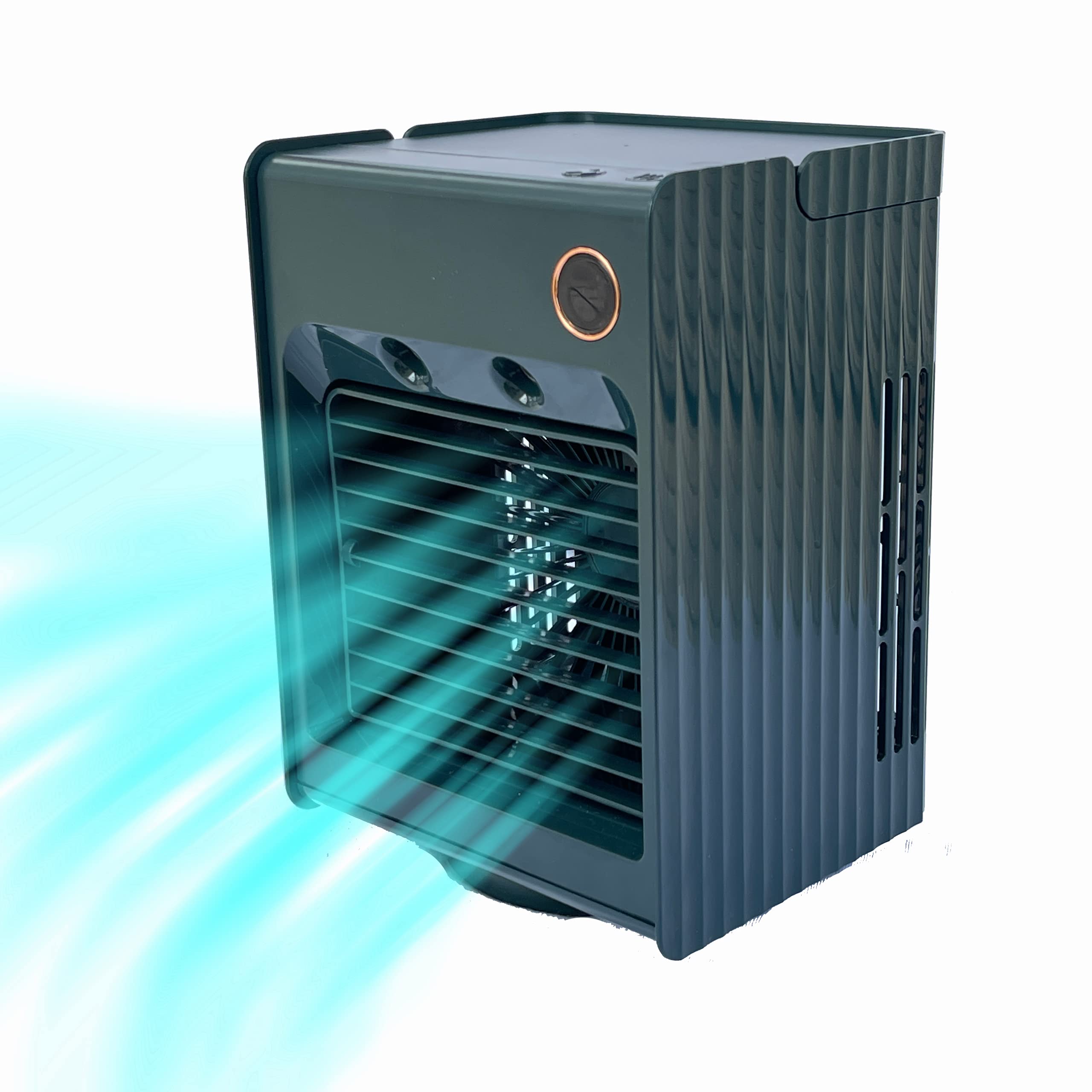 2021 Ultra Portable Evaporative Air Cooler - 120° Oscillation, Ultra Quiet Personal Cooling Fan for Camping, Home, Office & Travel Use | Energy Efficient & Eco-Friendly (Green) - Perfect for Bedrooms, Tents, Dorms and Outdoor Adventures