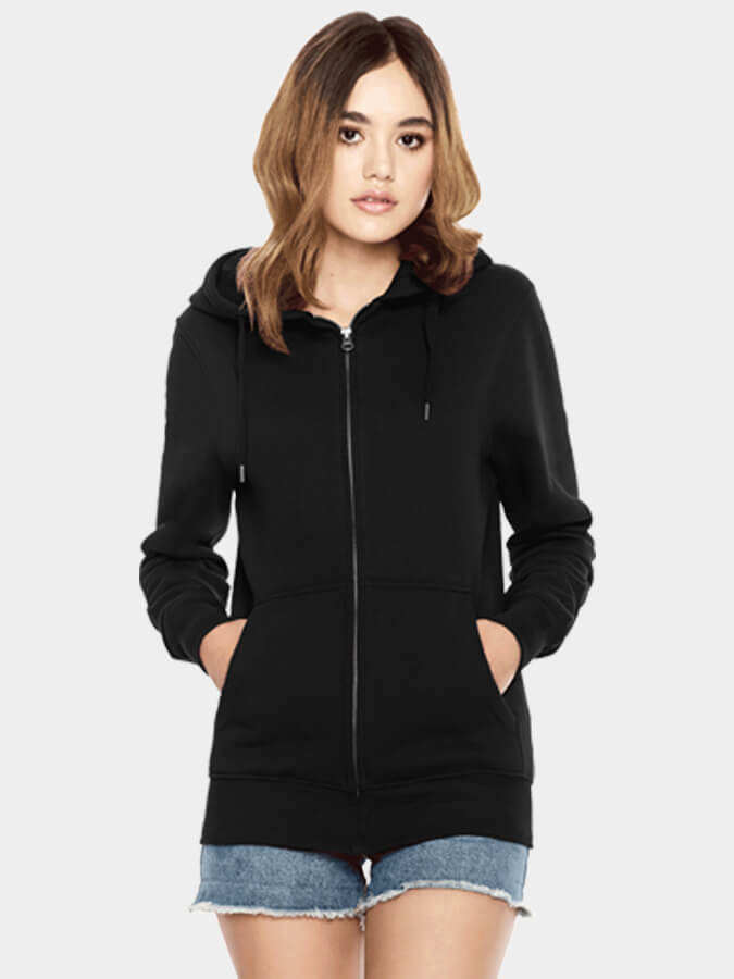 Women's Organic Cotton Zip-Up Hoodie for Yoga & Lounge - Comfortable & Eco-Friendly Yoga Studio Wear for Women