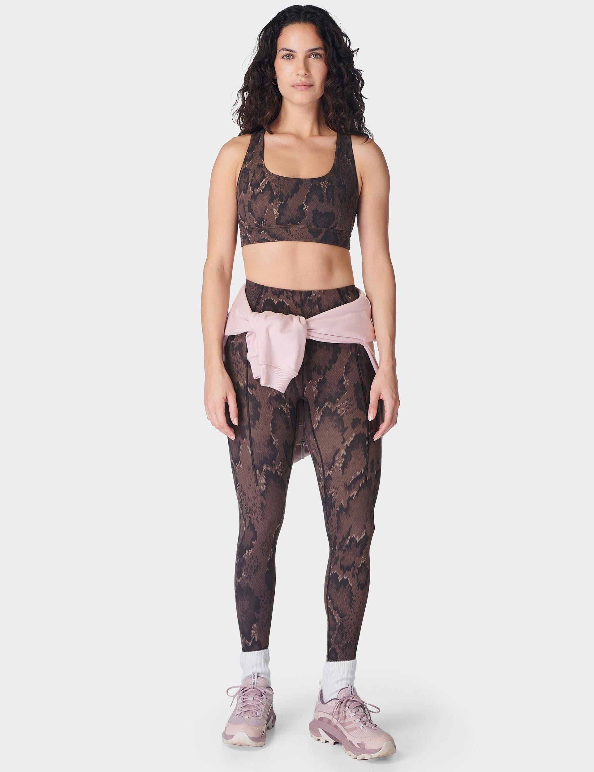 Super Soft Reversible Bra - Brown Python Print & Cacao Brown | Comfortable Wireless Bralette for Yoga, Lounge & Everyday Wear