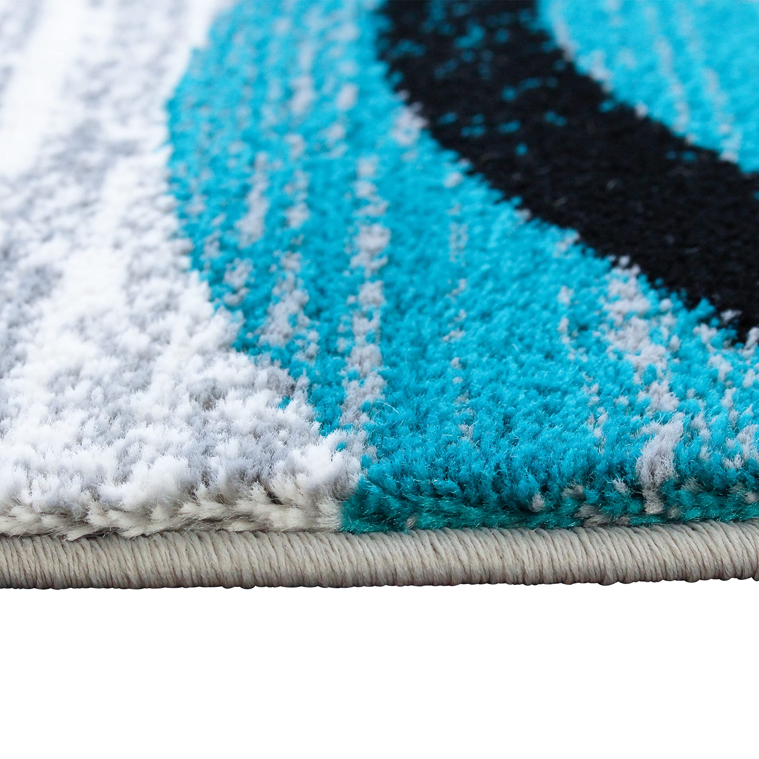 Flash Furniture Valli Collection 5' x 7' High Pile Turquoise Olefin Area Rug with Jute Backing - Soft Plush Living Room Carpet for Bedroom, Hallway & Entryway - Home Decor & Cozy Floor Covering