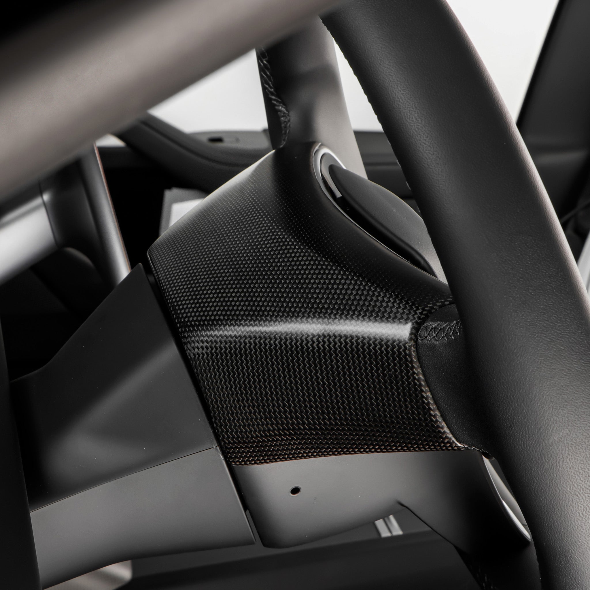 Premium Real Carbon Fiber Steering Wheel Trim Cover for 2024+ Tesla Model 3 Highland & 2025+ Model Y Juniper - 1x1 Plain Weave & 2x2 Twill Weave Options - Upgrade Your Tesla Interior with Luxury Carbon Fiber Accessories for Enhanced Driving Experience