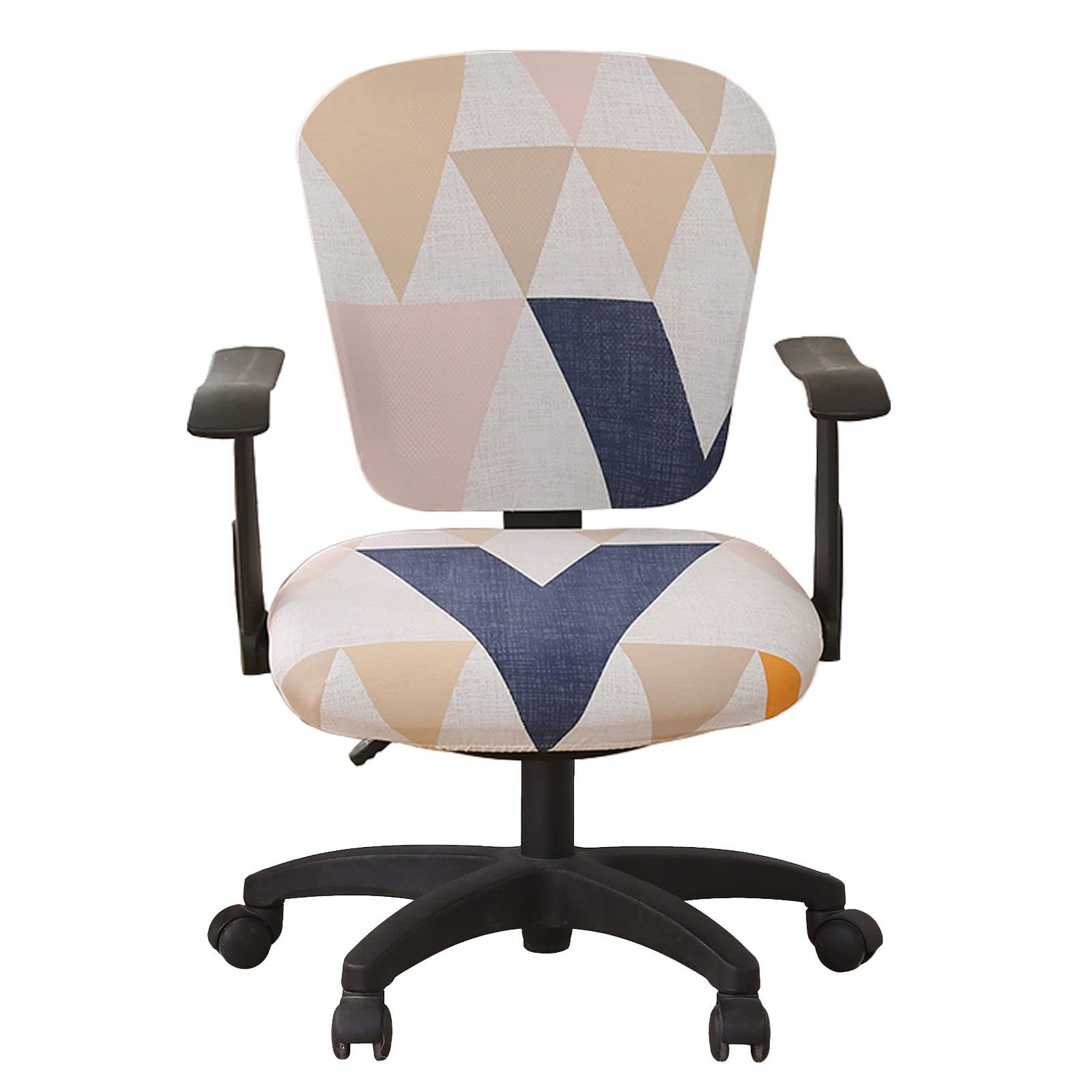 Oiuruni Stretch Computer Office Chair Cover - Soft Spandex Fabric, Printed Modern Minimalist Design, Elastic & Washable Universal Fit for Swivel Chairs - Perfect for Home Office, Gaming & Workspace Decor