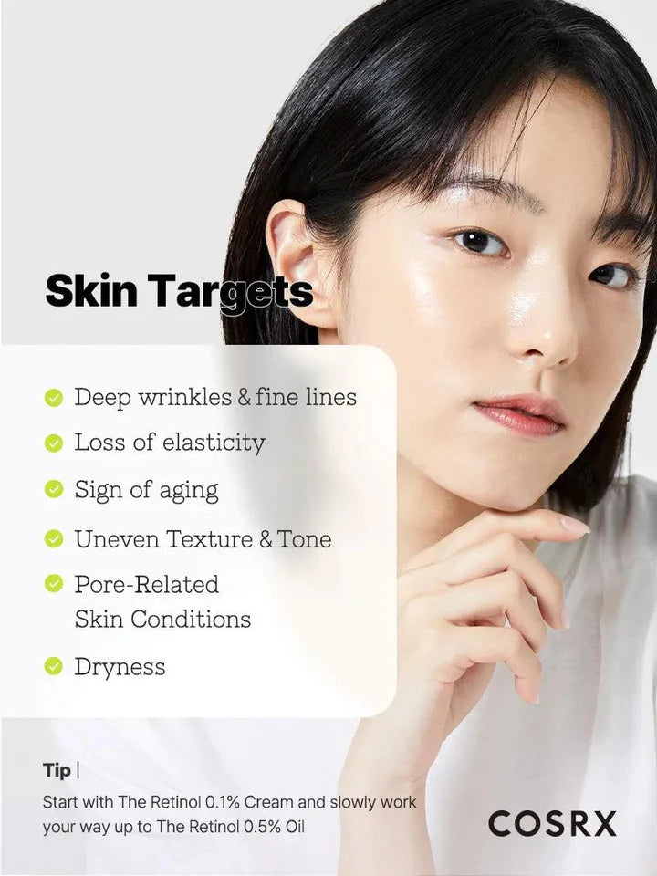 COSRX The Retinol 0.3 Cream 20ml - Anti-Aging Face Moisturizer for Wrinkles & Fine Lines - Perfect for Night Skincare Routine & Dry Skin Care
