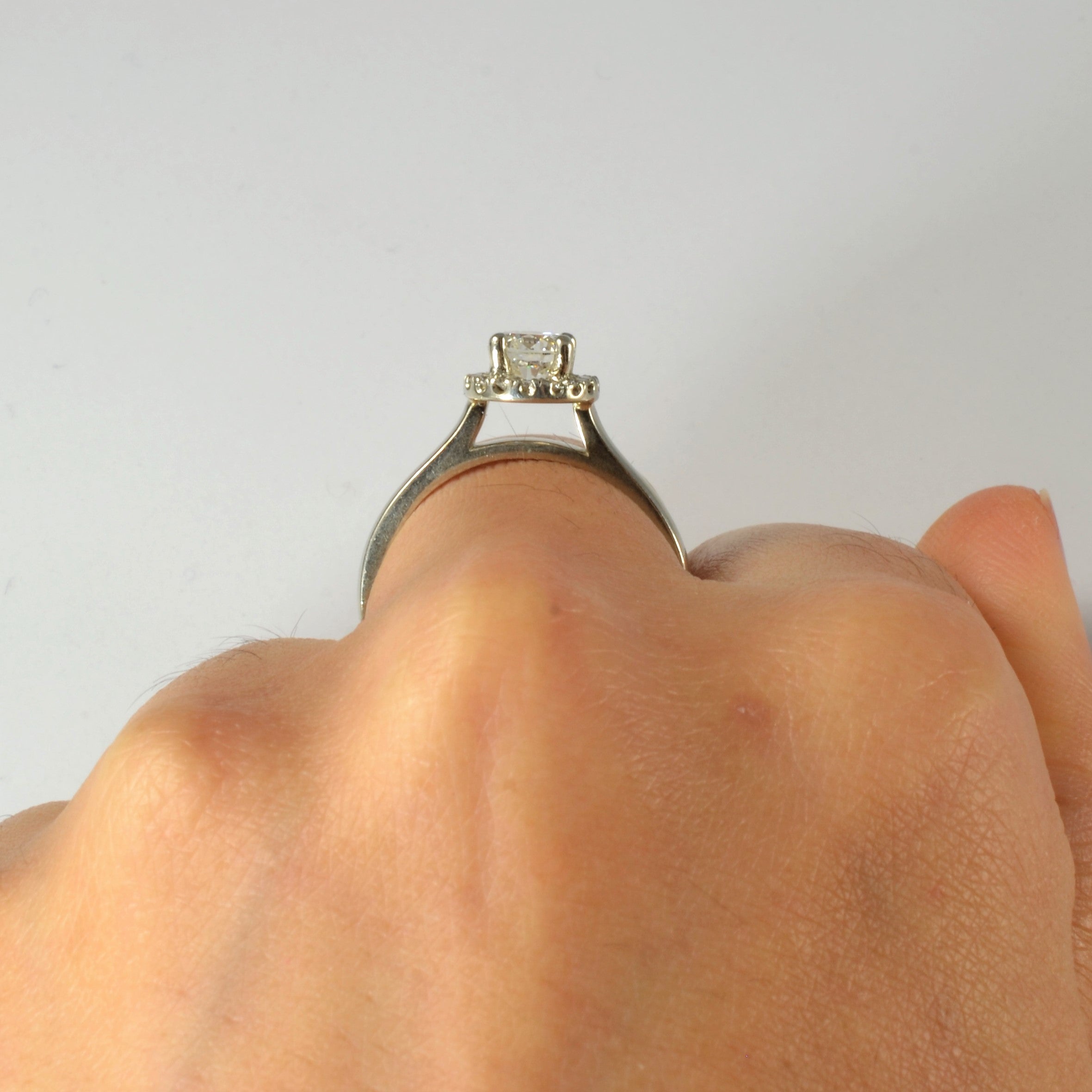 0.76ctw Diamond Halo Engagement Ring - SI1 Clarity, Size 6.5 - Perfect for Proposals, Anniversaries & Special Occasions