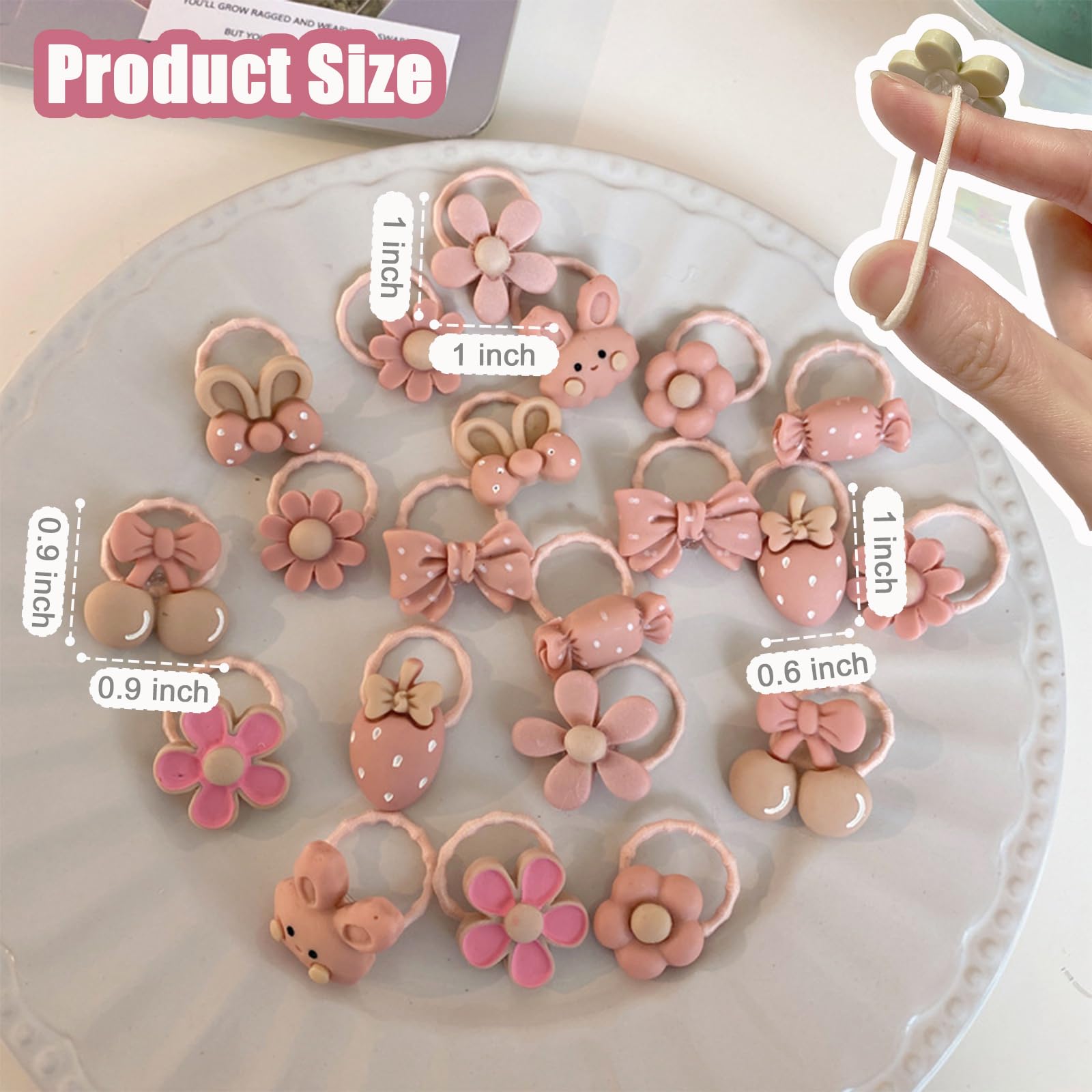 20 Pcs Light Pink Small Dog Hair Bows with Rubber Bands - Cute Puppy Ear Bows for Yorkie, Shih Tzu - Grooming Flower Bowknot Strawberry Topknot Hair Accessories for Small Dogs - Perfect for Pet Parties, Photo Shoots & Daily Styling