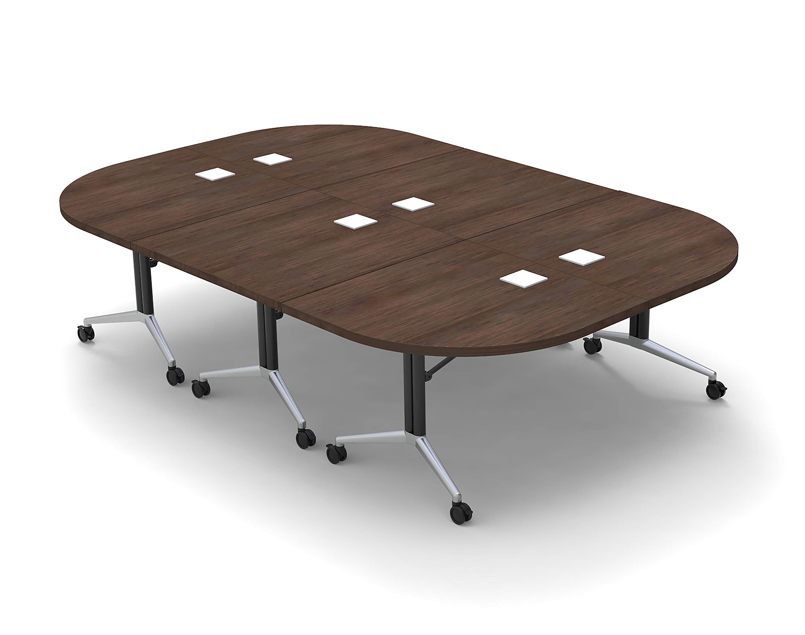8-Person Conference Table - Foldable Model 6742 with Java X-Thick Top & Chrome Base for Office Meetings