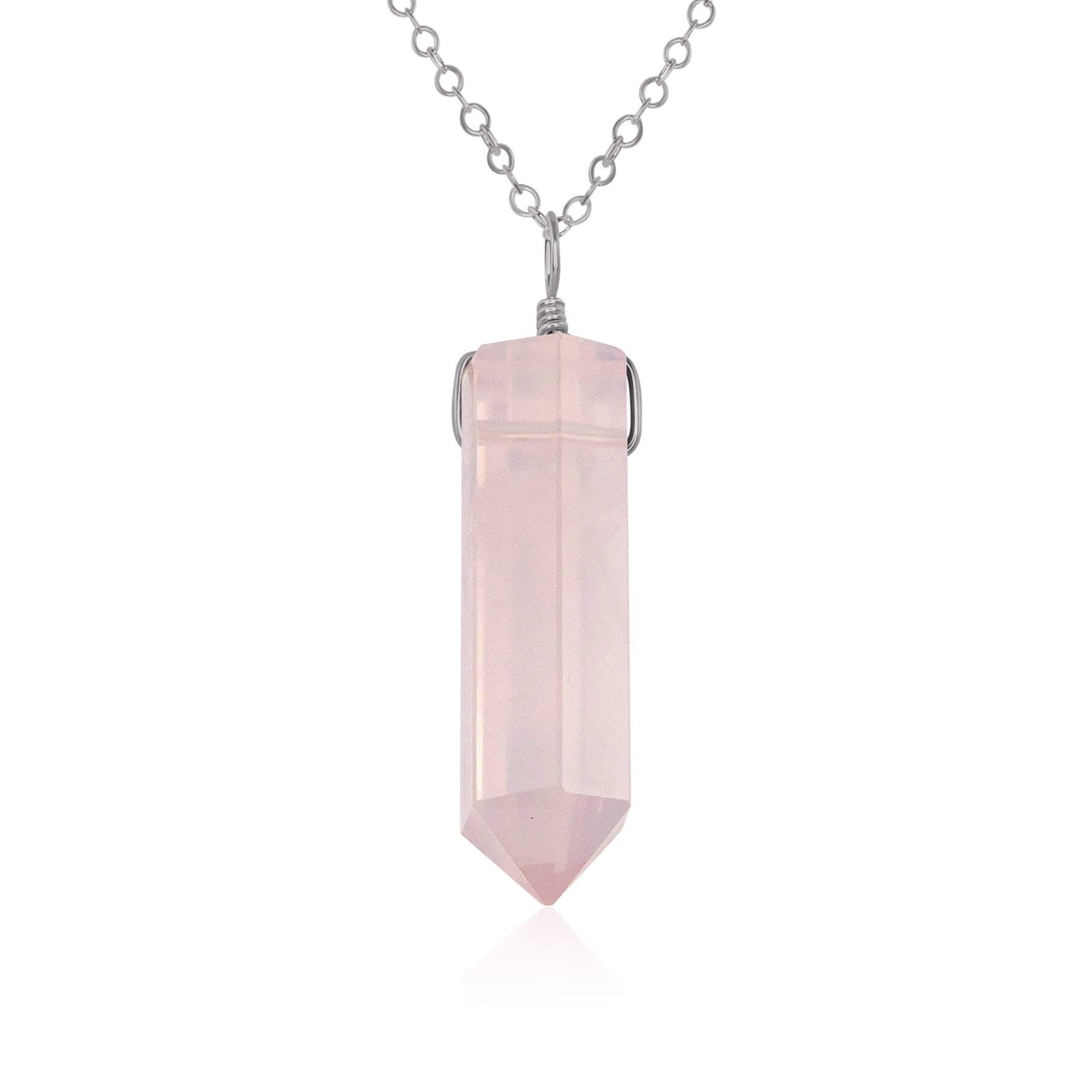 Rose Quartz Crystal Pendant Necklace - Healing Gemstone Jewelry for Women, Chakra Balancing & Positive Energy | Perfect for Meditation, Yoga & Spiritual Gifts