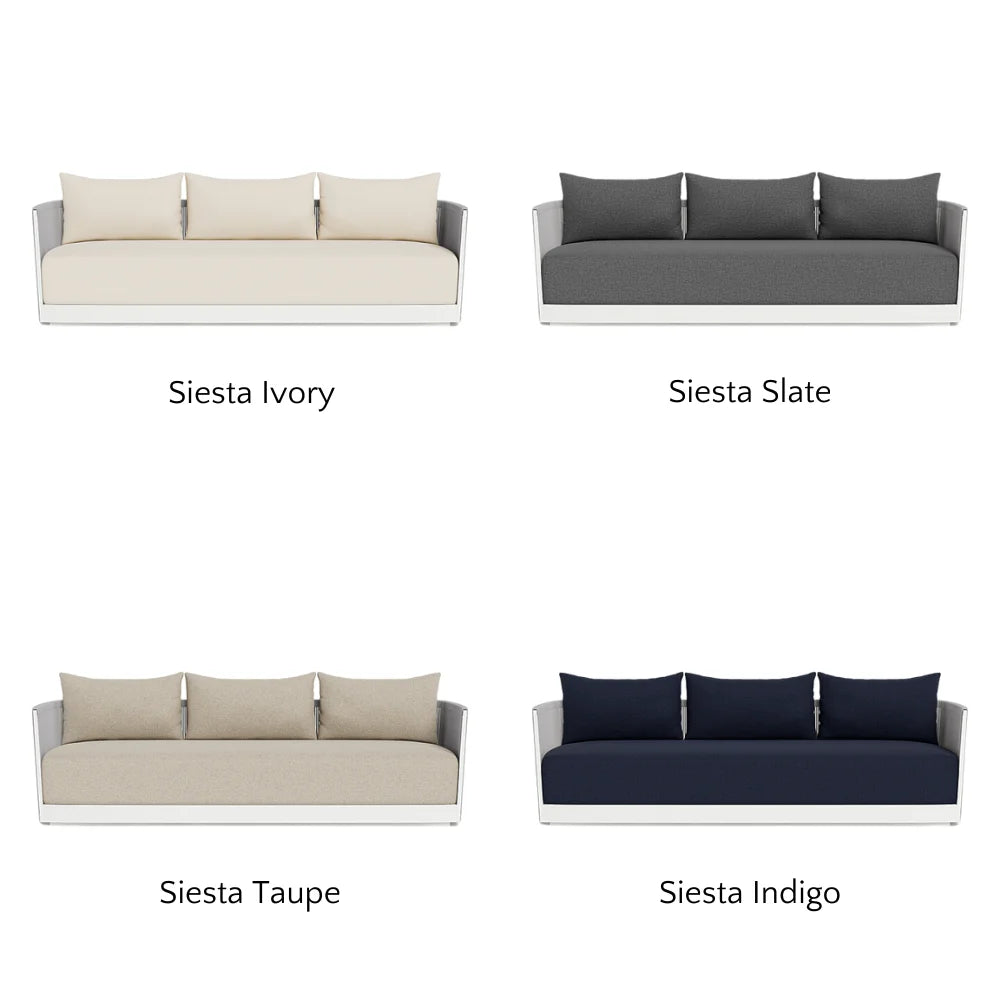 Antigua Outdoor 3-Seat Sofa Set - Waterproof Patio Furniture for Garden, Backyard, Poolside - Comfortable All-Weather Wicker Sectional Couch with Cushions