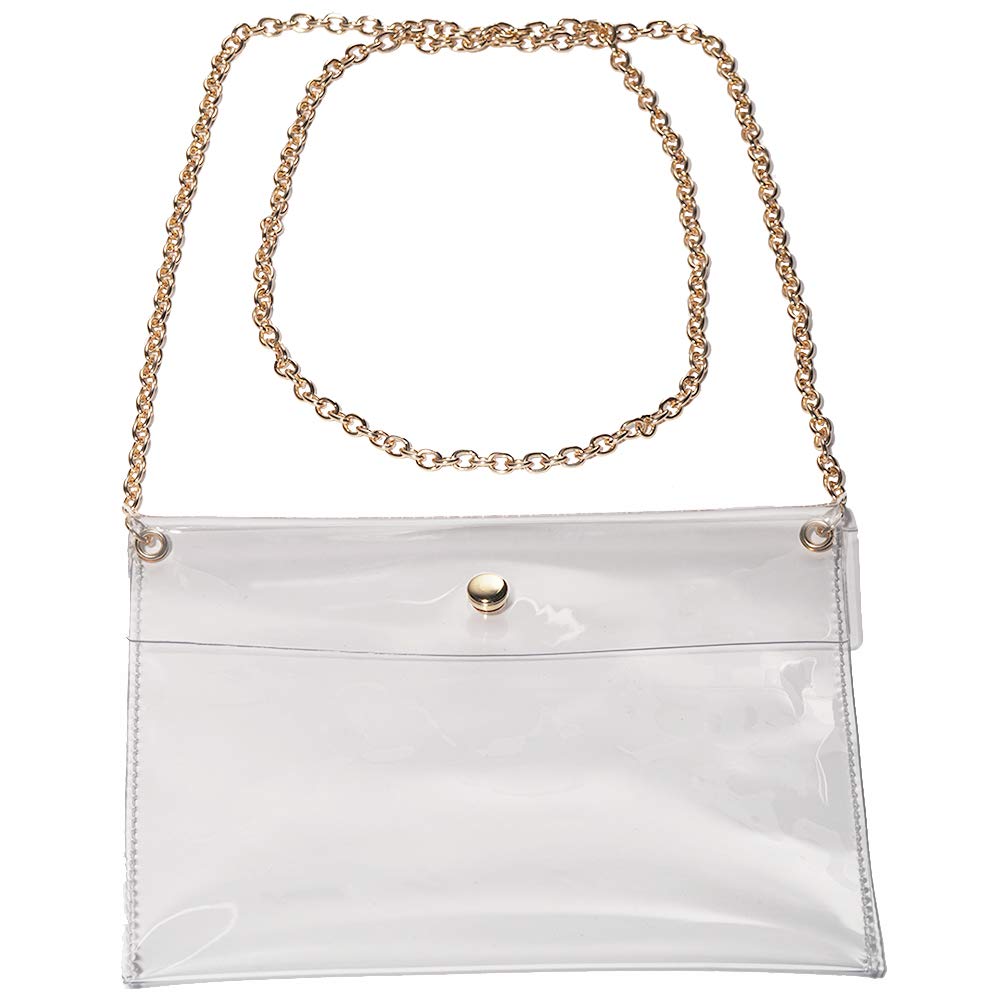Y&R Direct Small Clear Crossbody Bag - Stadium Approved PVC Purse & Clutch for Concerts, Sports Events & Travel - Waterproof Transparent Shoulder Bag for Women & Teens
