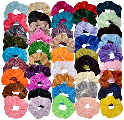 Brilaris 40 Pack Velvet Hair Scrunchies - Soft Elastic Hair Ties & Ponytail Holders for Women & Girls - Perfect for Workouts, Yoga, School & Everyday Use