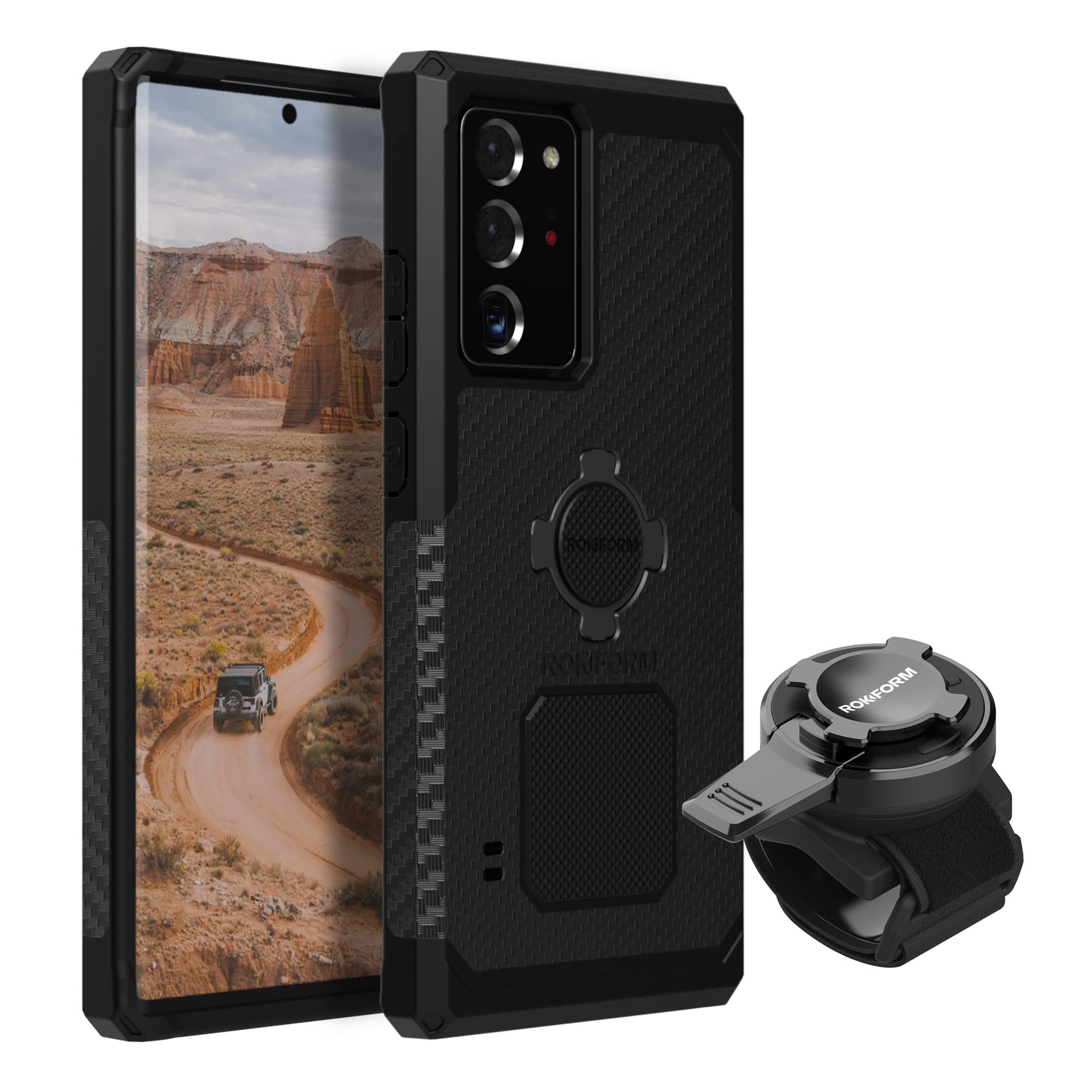 Rokform Rugged Case for Samsung Galaxy Note 20 Ultra with Universal Bike Mount - Shockproof Protective Cover for Cycling, Motorcycle & Outdoor Activities