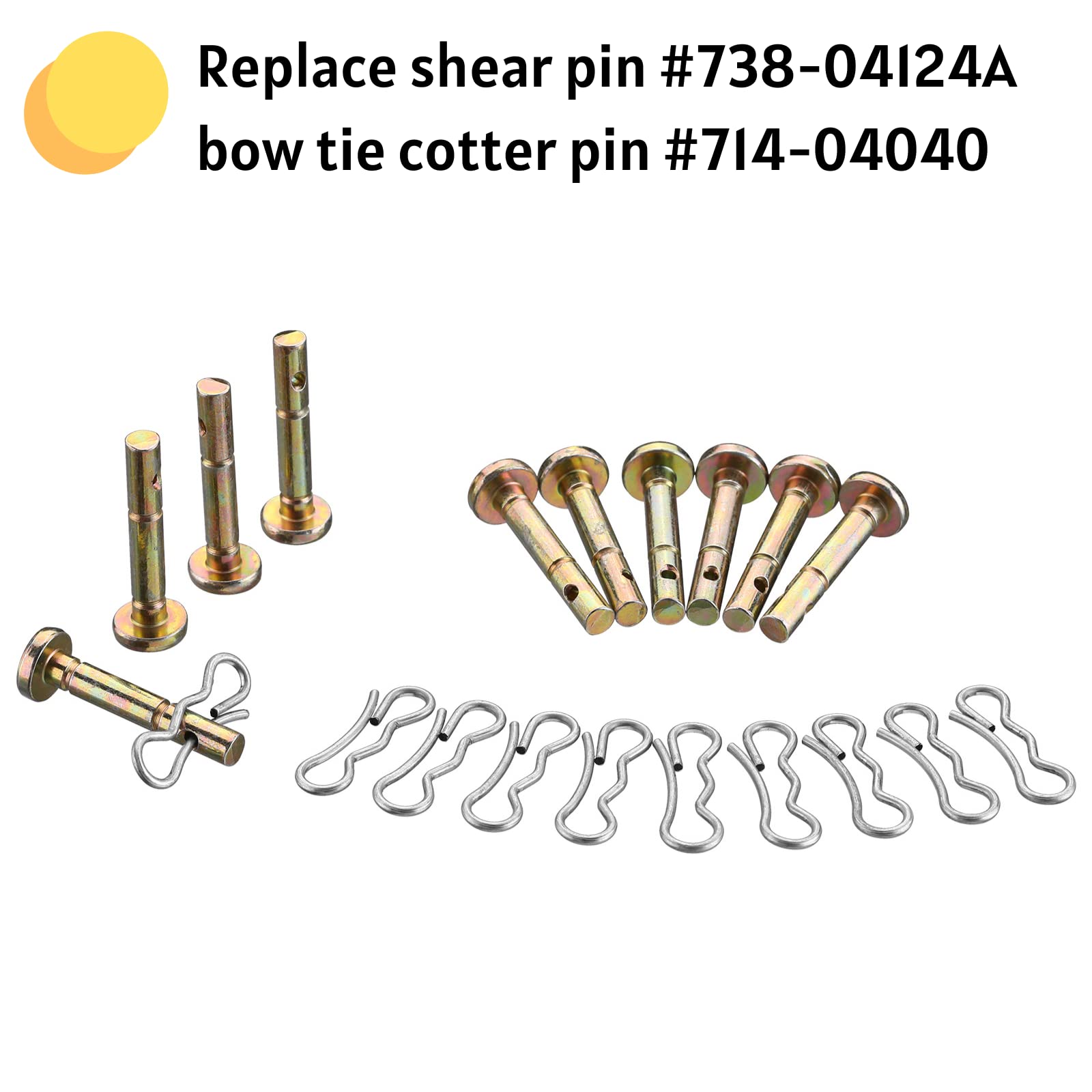 MTD Snowblower Shear Pins & Cotter Pins Kit - 20pcs Replacement Shear Pins & 20pcs Cotter Pins Compatible with Cub Cadet, Troy-Bilt, Craftsman 24
