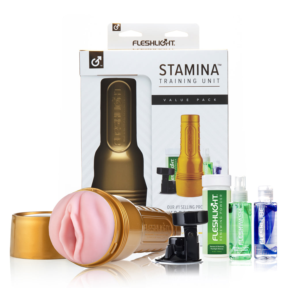 Fleshlight Stamina Training Unit - Male Enhancement & Adult Toy Value Pack for Stamina Building & Pleasure - Perfect for Solo Play & Couples Use