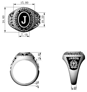 Authentic PJM Mementos USA Premium Class Ring for Men - 925 Sterling Silver or 10KT Gold Custom Graduation Ring - Personalized High School, College & University Rings - Perfect Graduation Gift for Him - Ideal for Commencement Ceremonies, Alumni Events & Special Occasions