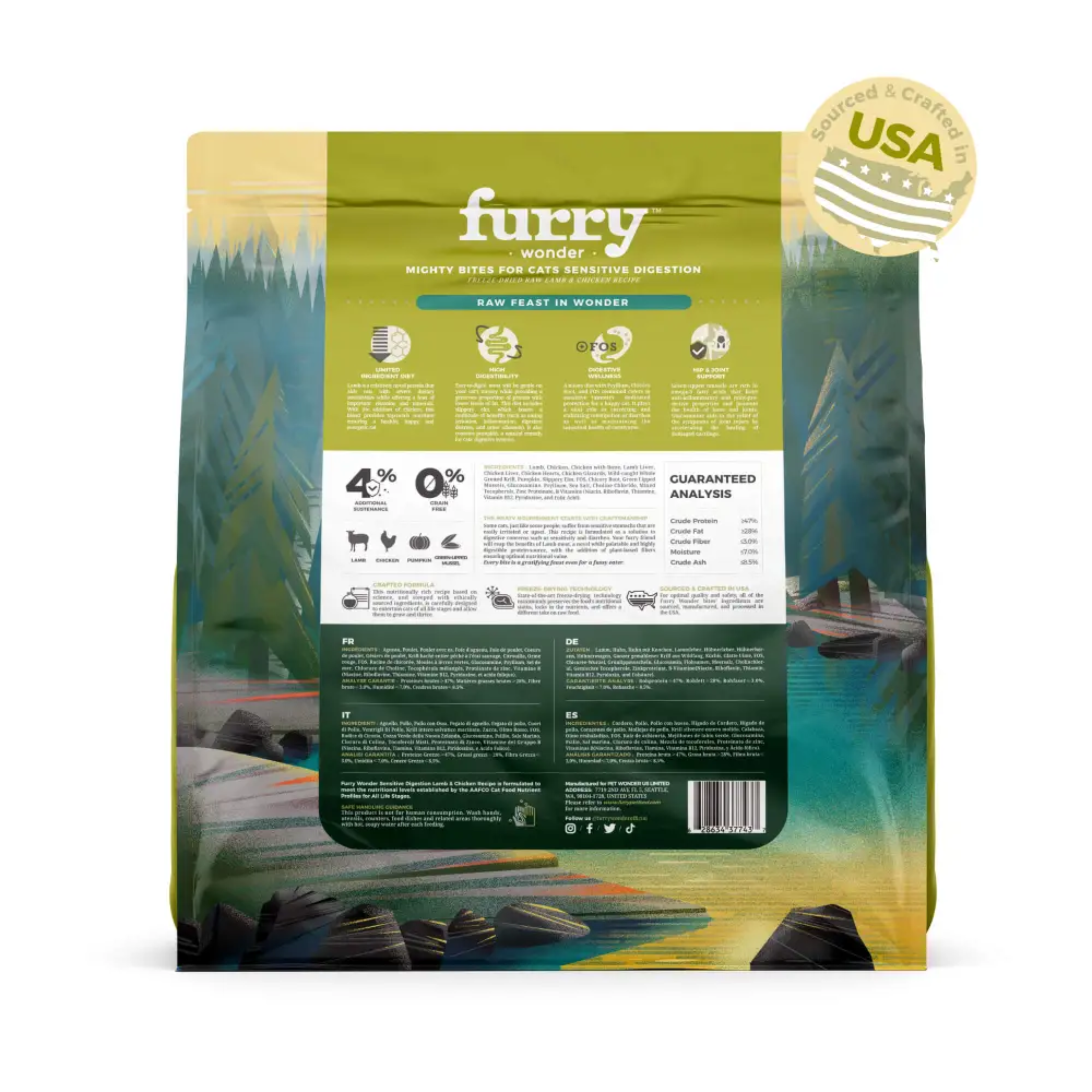 Premium Freeze-Dried Raw Cat Food for Sensitive Digestion - Grain-Free, High-Protein Recipe - Perfect for Indoor Cats & Digestive Health Support