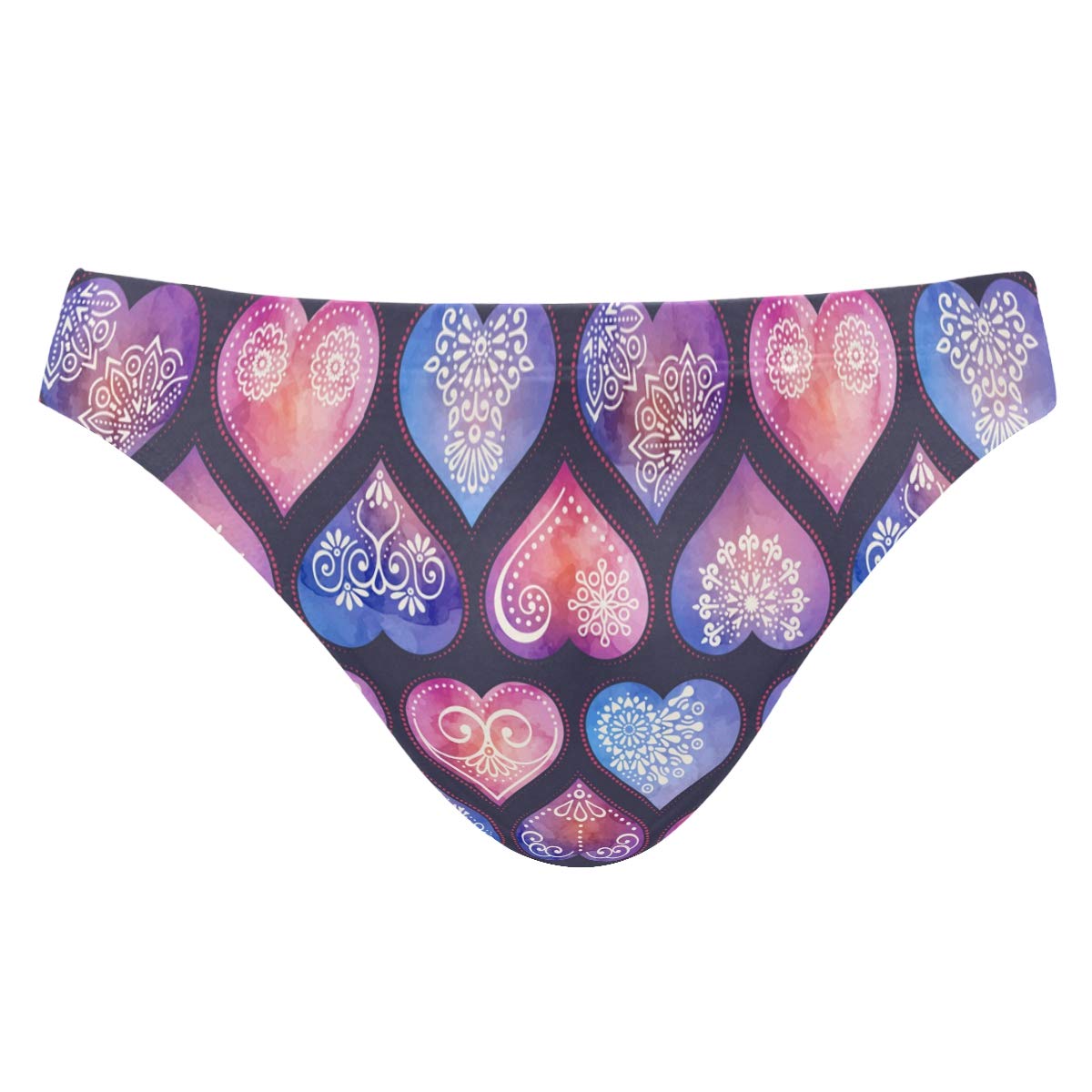 Stylish Men's Swim Trunks with Heart Print - Sexy Bikini Briefs for Beach & Pool - Comfortable Quick-Dry Swimwear for Summer Vacation, Swim Parties & Water Sports