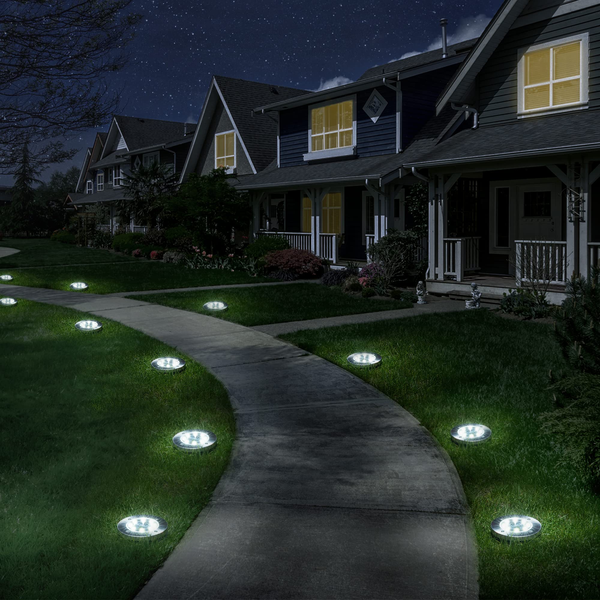 SOLPEX 24 Pack Solar Lights Outdoor Waterproof - LED Garden Landscape Lighting for Yard, Deck, Lawn, Patio, Pathway & Walkway | Perfect for Backyard, Driveway & Outdoor Decor (White)