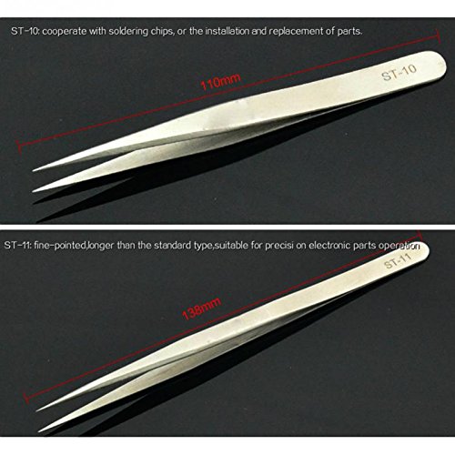 Professional ST 15: 2017 Multi-Type Beauty Pliers & Eyelash Extension Tweezers Set - Premium Lash Crafting Clips for Makeup Artists & Salon Professionals - Perfect for Eyelash Extensions, Volume Lashes & DIY Beauty Applications