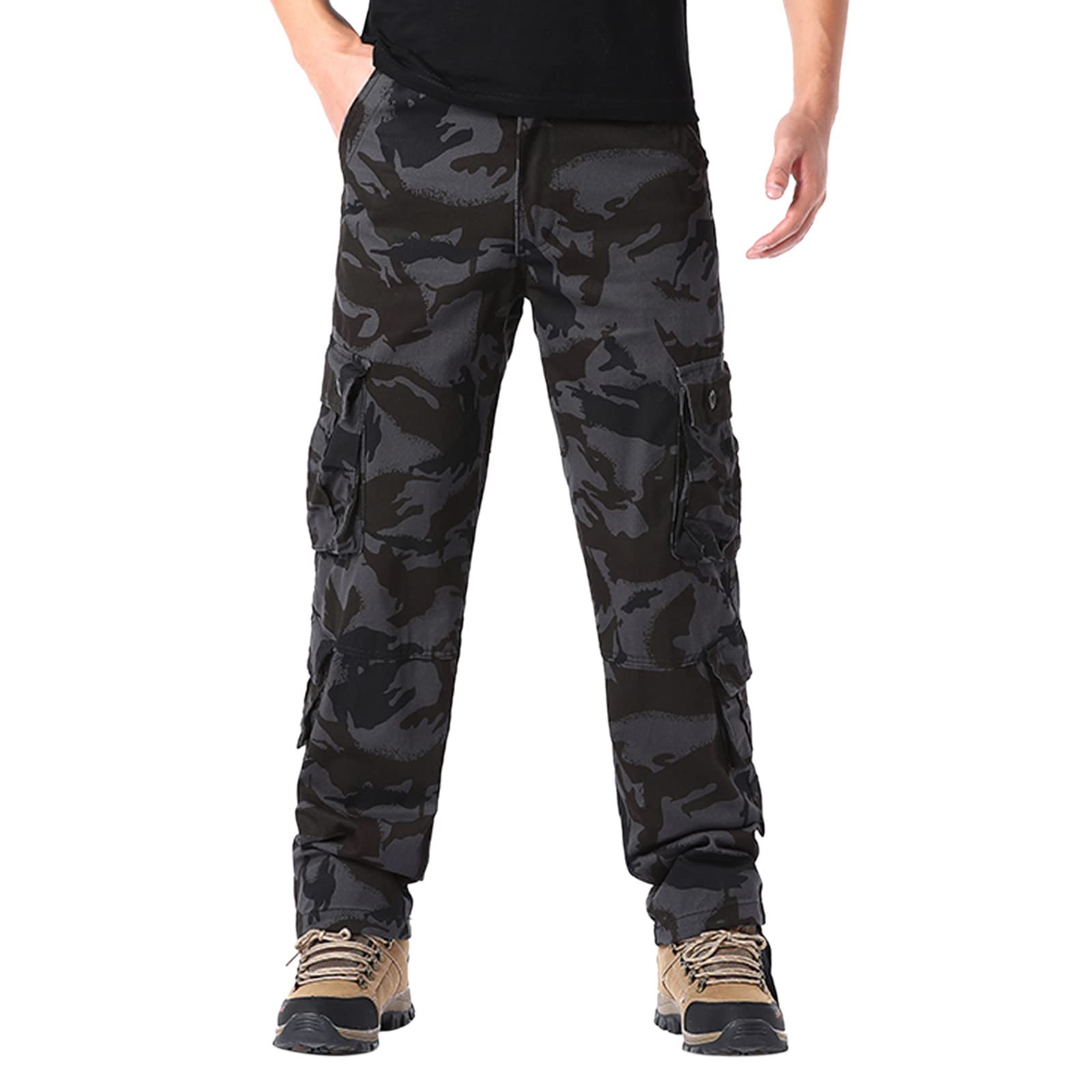 Men's Cotton Cargo Jogger Pants - Comfortable Athletic Sweatpants & Casual Trousers for Running, Gym, Workout and Everyday Wear