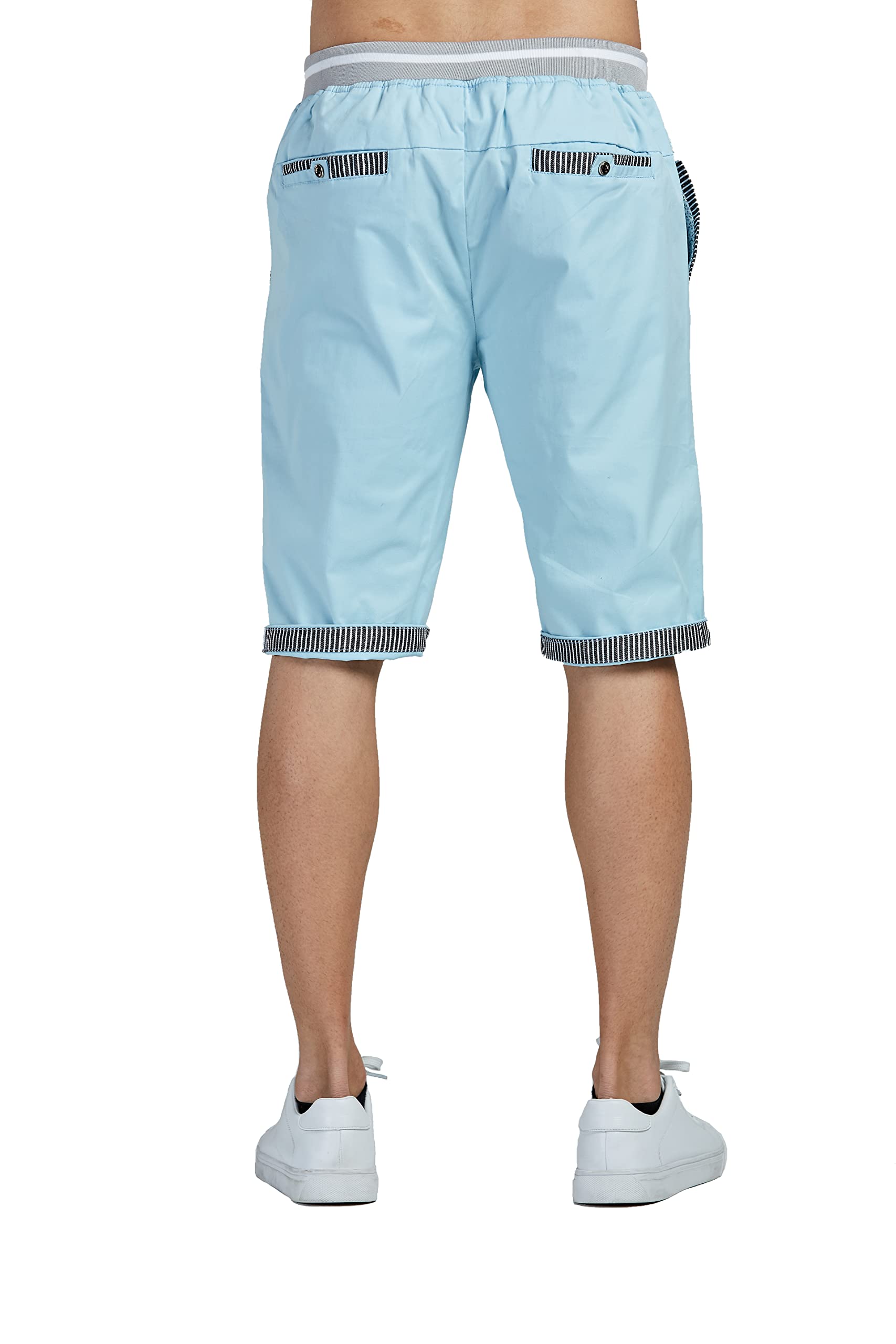 Tansozer Men's Classic Fit Casual Shorts - Elastic Waist with Drawstring & Pockets - Perfect for Summer, Beach, Gym & Outdoor Activities
