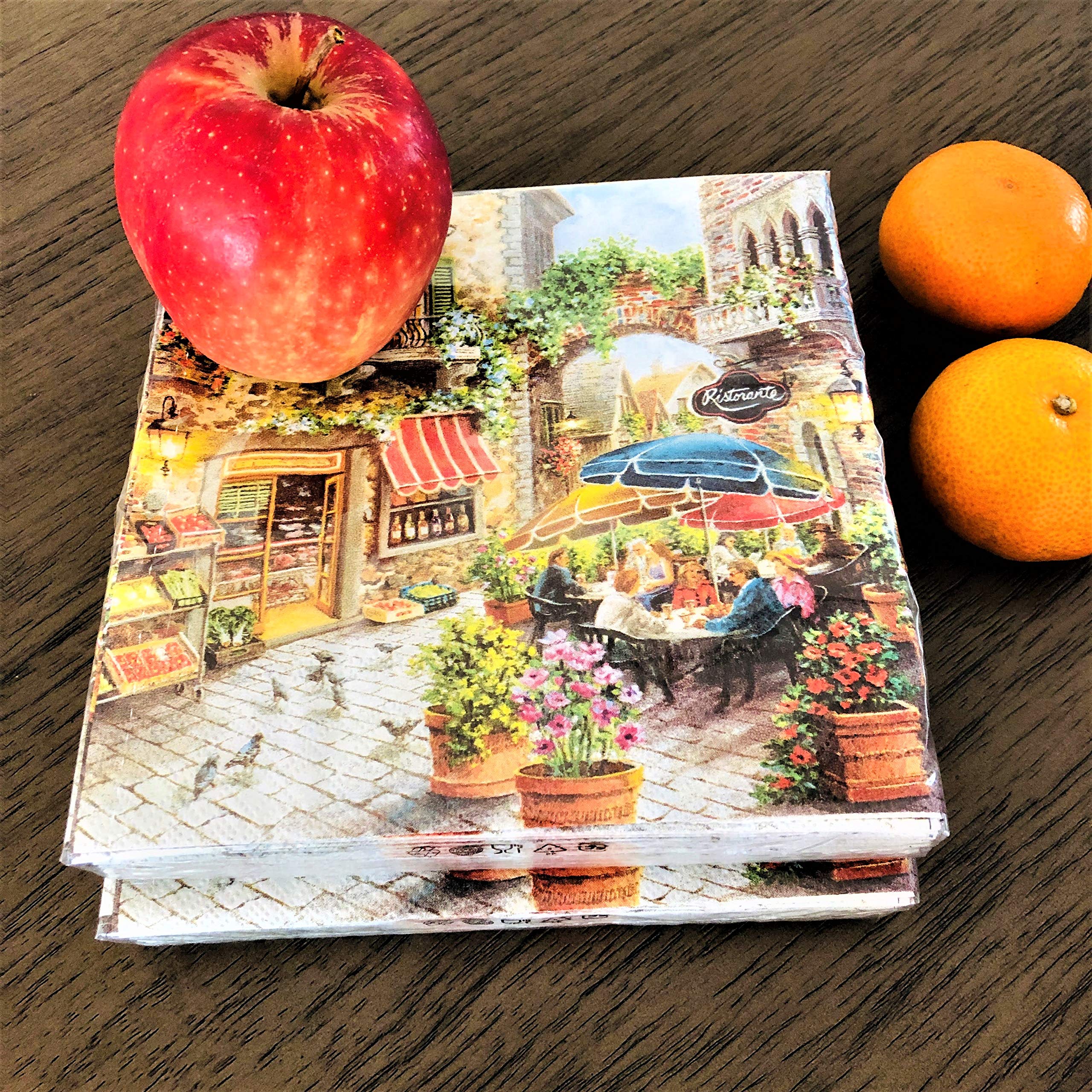 20-Count 13x13 Inch Coffee Themed Paper Napkins - Fall & Thanksgiving Decorative Bakery Napkins with Latte Decoupage Design for Parties, Dining, and Home Decor