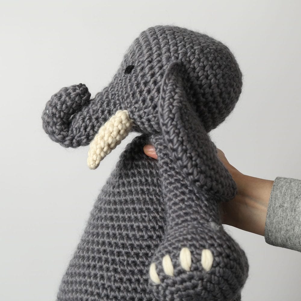 DIY Ruby Elephant Crochet Kit for Beginners - Complete Amigurumi Crochet Set with Yarn, Hook & Instructions - Perfect for Handmade Gifts, Baby Toys & Home Decor