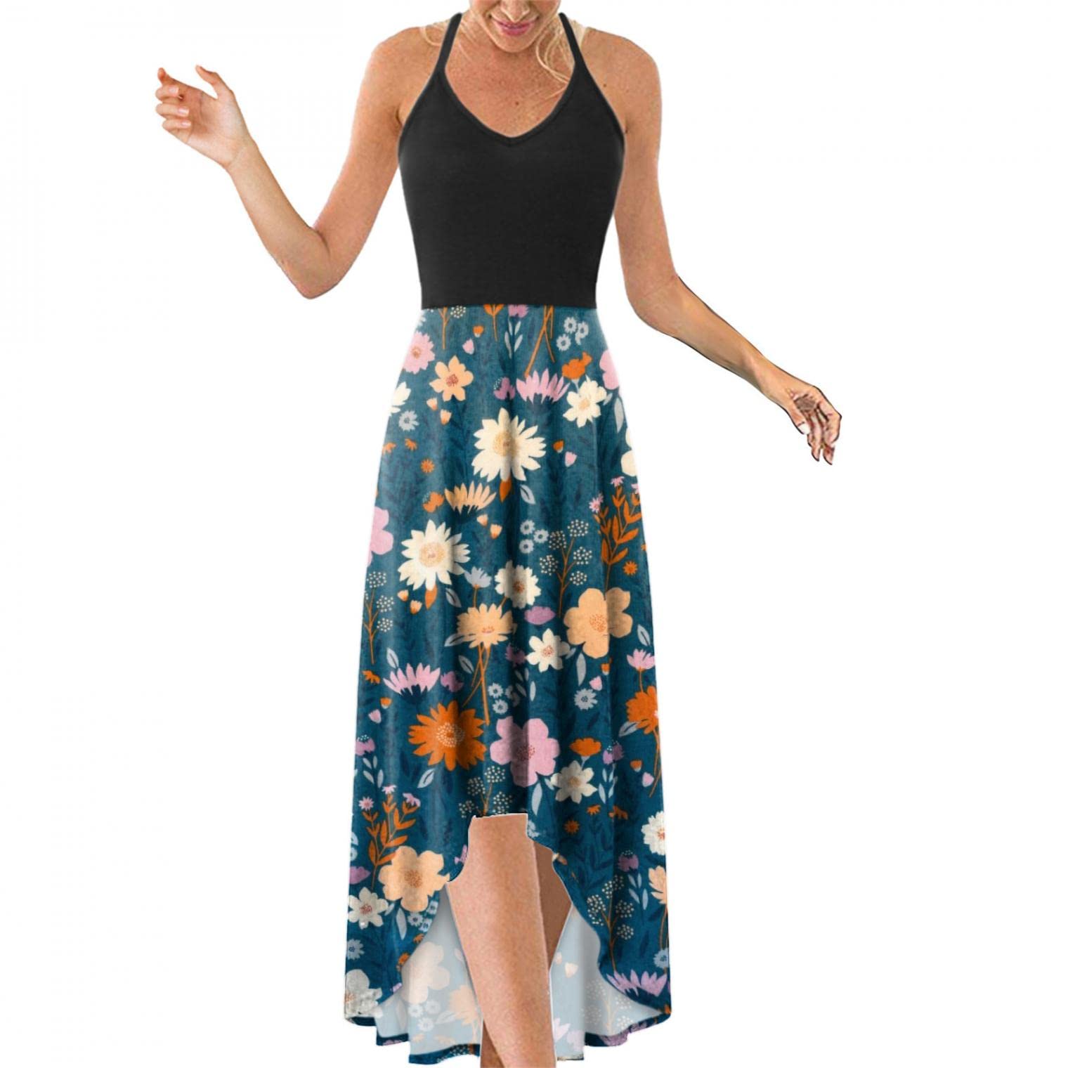 Plus Size Women's Floral Maxi Dress - Short Sleeve Boho Swing Sundress for Beach, Casual & Summer Outfits | Perfect for Vacations, Parties & Everyday Wear