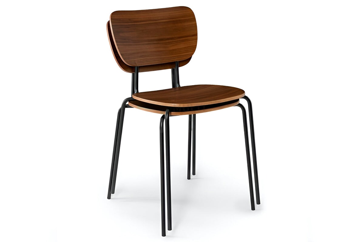 MS Hospitality Sallie Chair - Modern Dining Chair with Upholstered Seat & Metal Legs - Perfect for Restaurants, Cafes & Home Dining Rooms