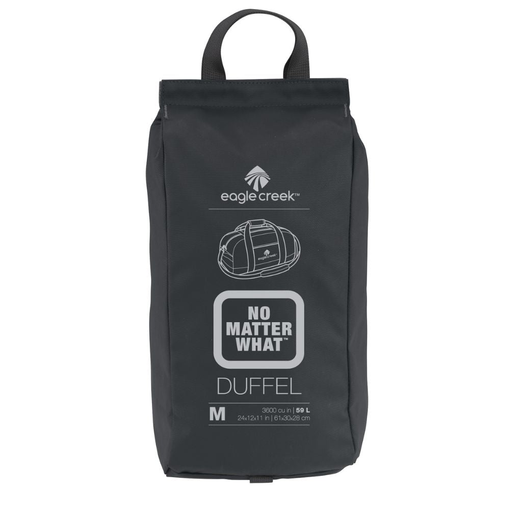 Eagle Creek No Matter What Medium Duffel Bag - Waterproof Travel Duffel for Gym, Camping & Weekend Trips - Black Carry-On Bag with Durable Construction