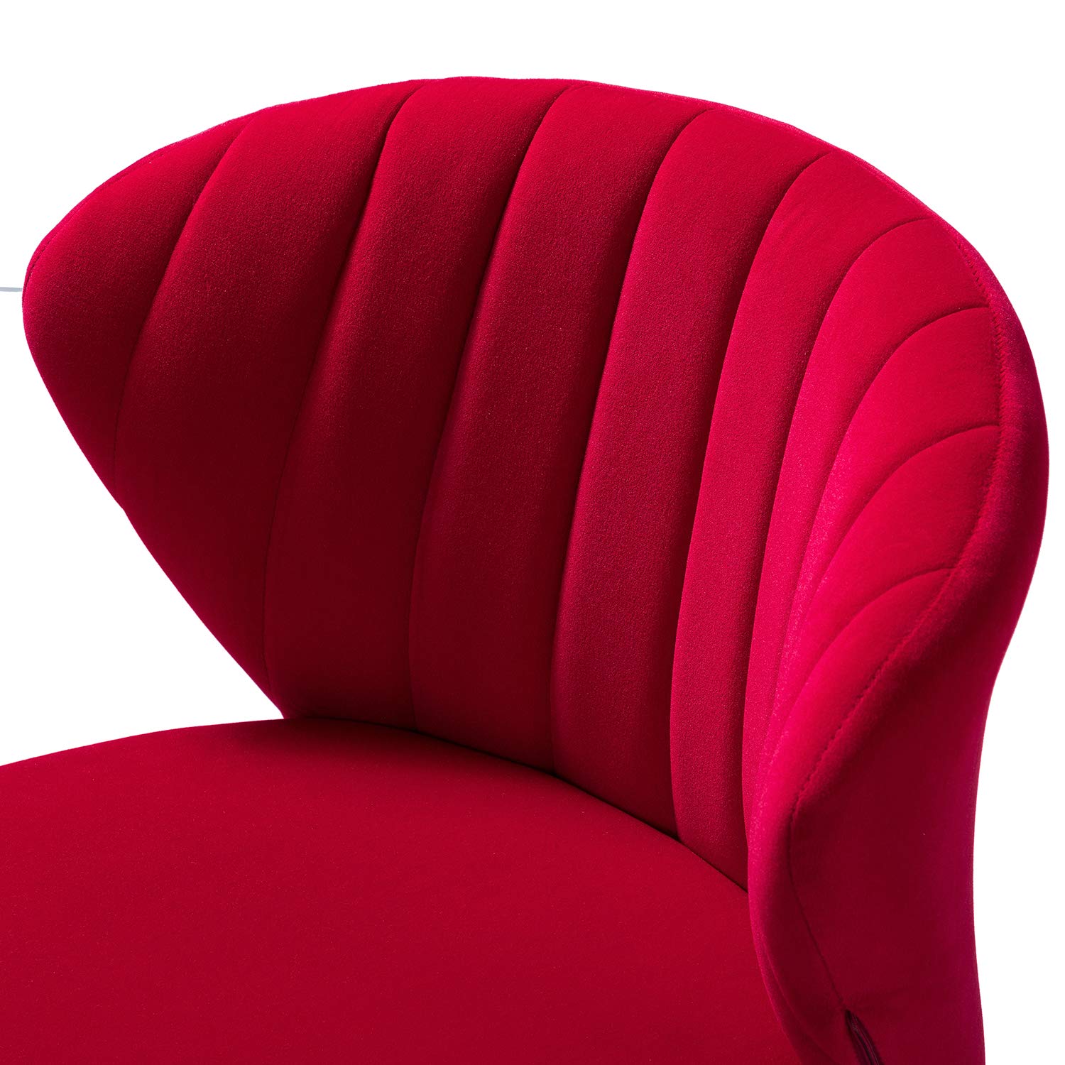 TINA'S HOME Modern Velvet Dining Chairs - Gold Metal Leg Accent Chairs with Tufted Back, Upholstered Side Chairs for Living Room, Kitchen, Vanity & Patio | Elegant Home Decor for Small Spaces (Red)