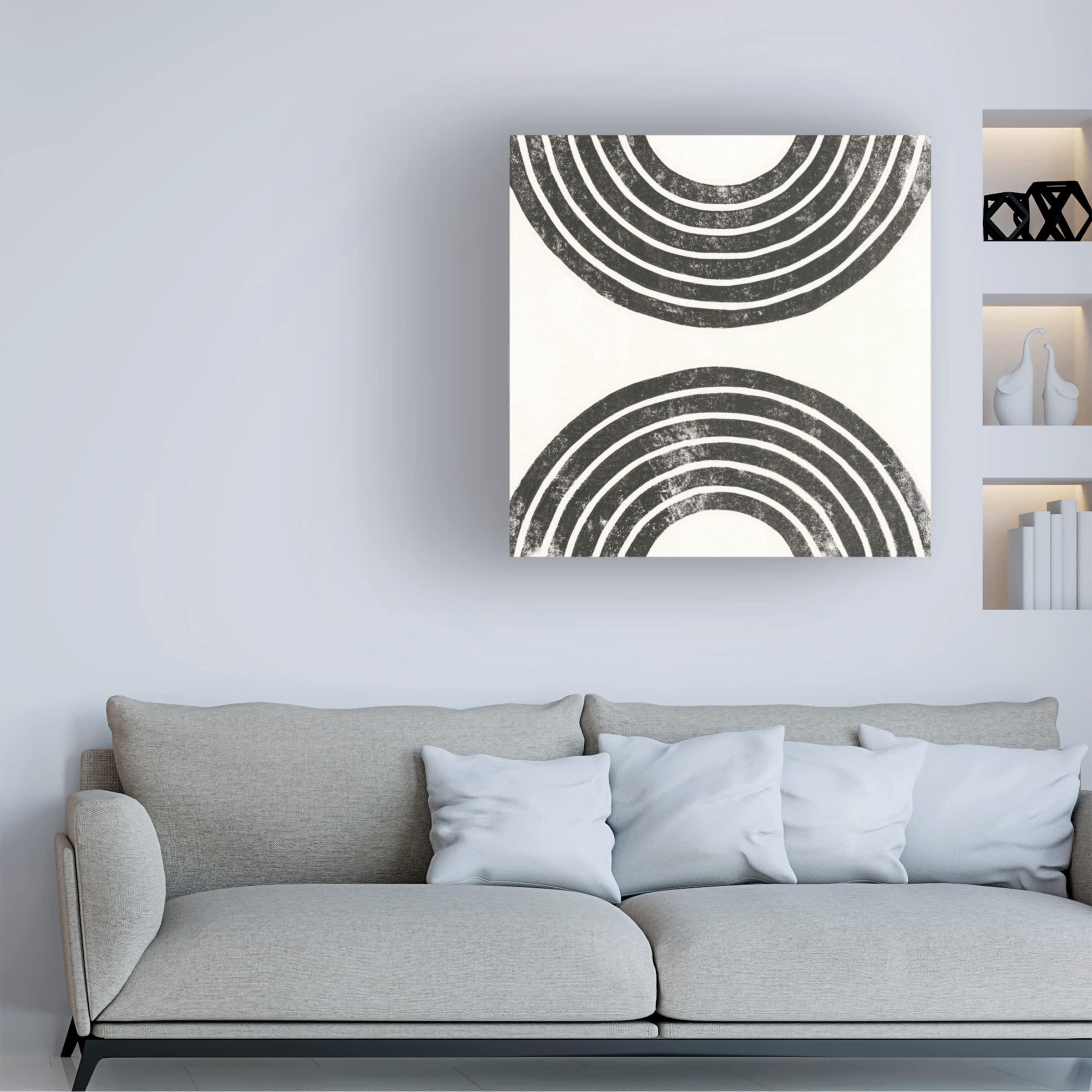 Trademark Fine Art 'Over the Rainbow BW I' Canvas Wall Art Print by Moira Hershey - Modern Black & White Landscape Photography for Living Room, Bedroom & Office Decor