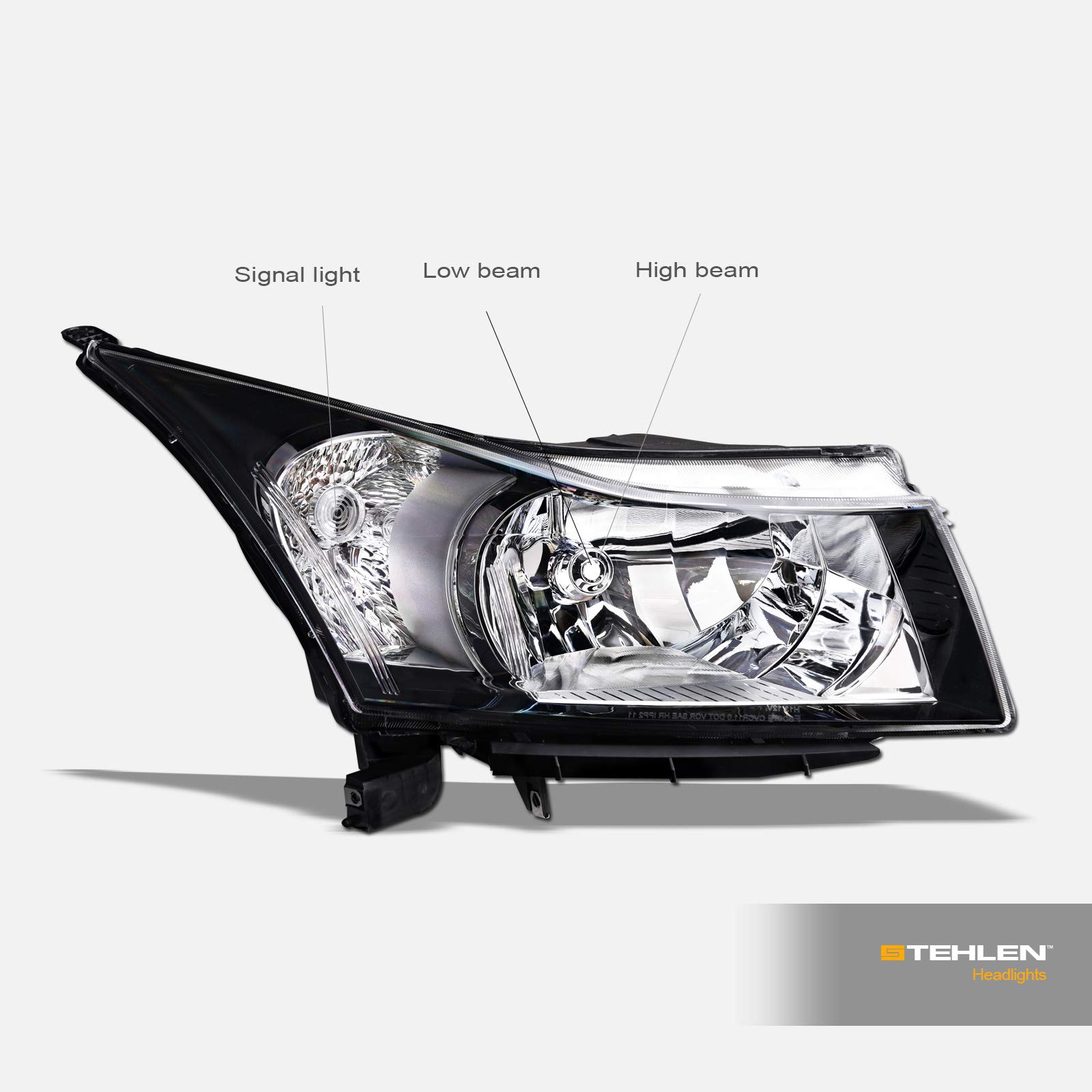 2011-2015 Chevy Cruze & 2016 Cruze Limited Replacement Headlights with Turn Signal - Black Housing - Upgrade for Night Driving & Enhanced Visibility