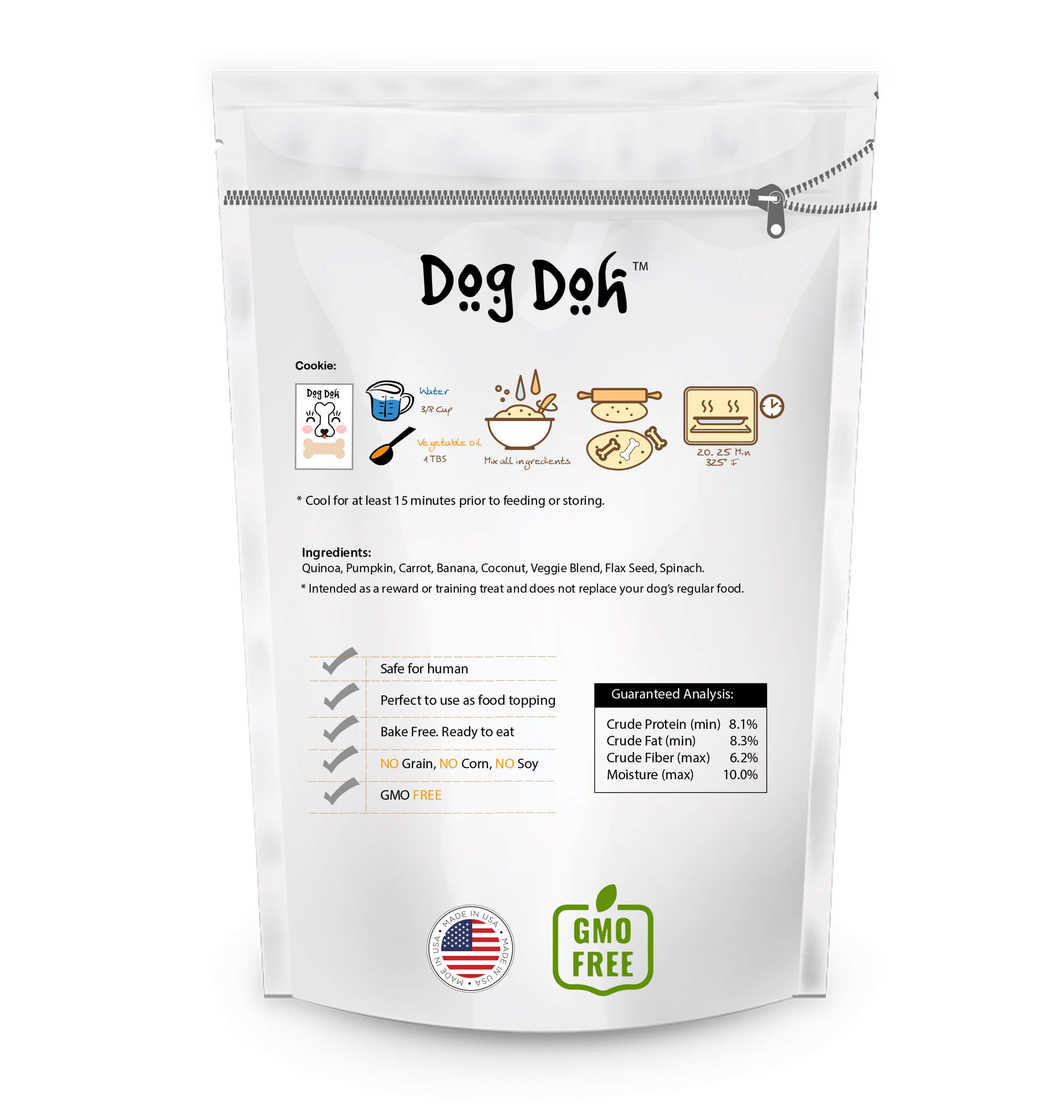 4oz Dog Doh - Natural Homemade Cookie Dough Treat for Dogs | Healthy Snack for Training & Rewarding Pets