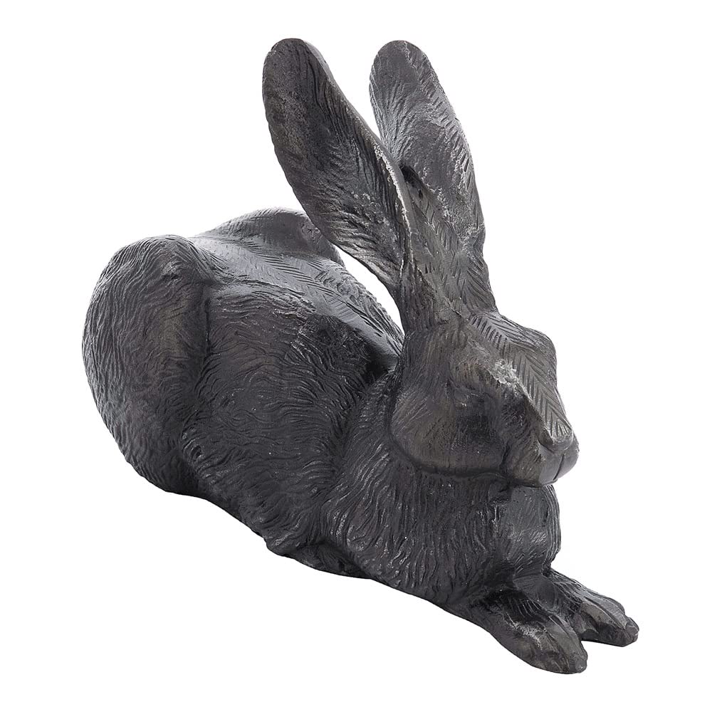Achla Designs Charcoal Rabbit Statue - Handcrafted Garden Decor for Outdoor & Indoor Use - Perfect for Patio, Yard, Home Decor, and Gift Giving