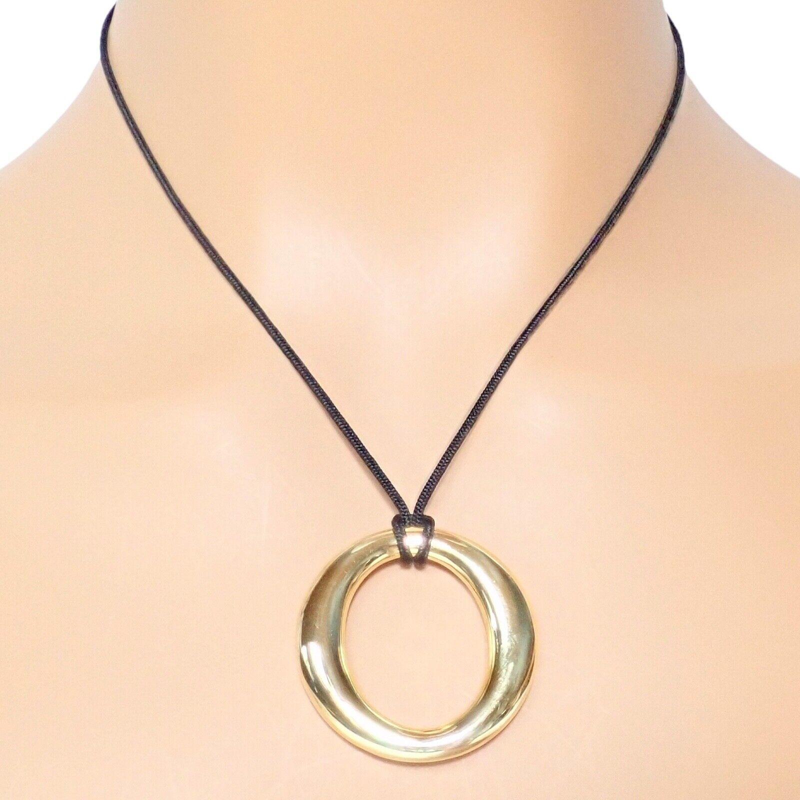 Authentic Tiffany & Co 18k Yellow Gold Peretti 35mm Medium Sevillana Necklace - Elegant Jewelry Gift for Women, Perfect for Weddings & Special Occasions
