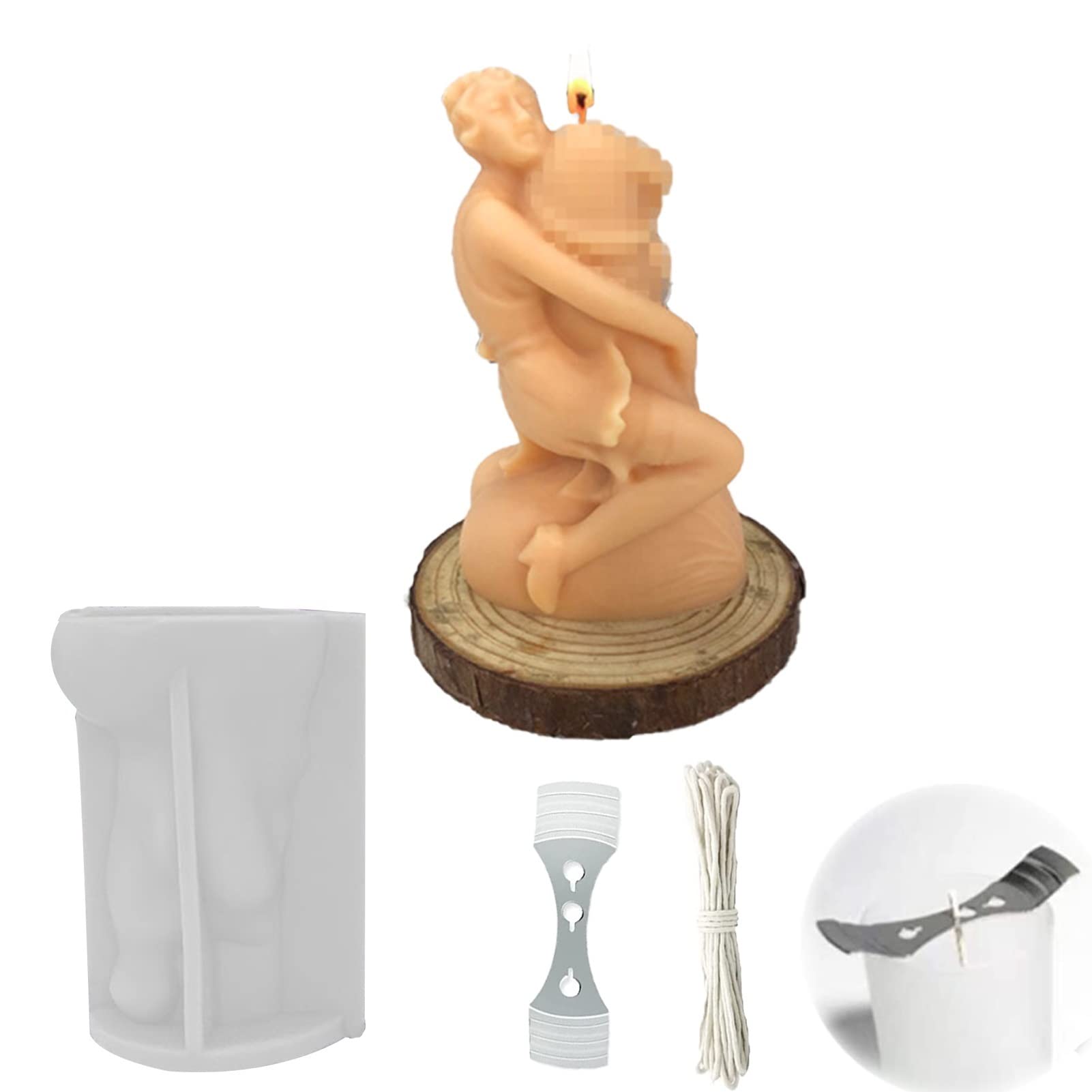 3D Silicone Candle Making Molds - DIY Resin Molds for Body Candles, Soap, Cake, Mousse, Ice Cream & Clay - Home Decoration & Unique Gift Idea (Funny4 Size) - Perfect for DIY Crafts, Wedding Favors, and Relaxing Aromatherapy