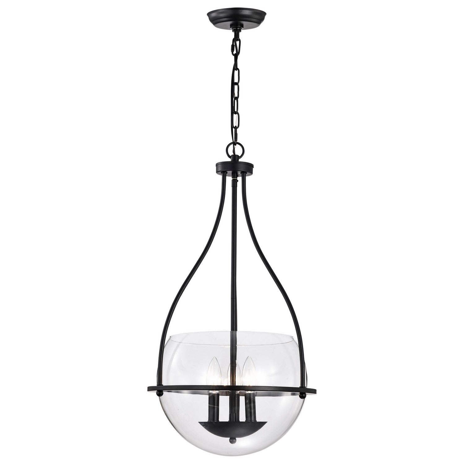 Amado 14 Inch 3-Light Modern Pendant Lighting Fixture with Matte Black Finish - Perfect for Kitchen Island, Dining Room, and Entryway Lighting