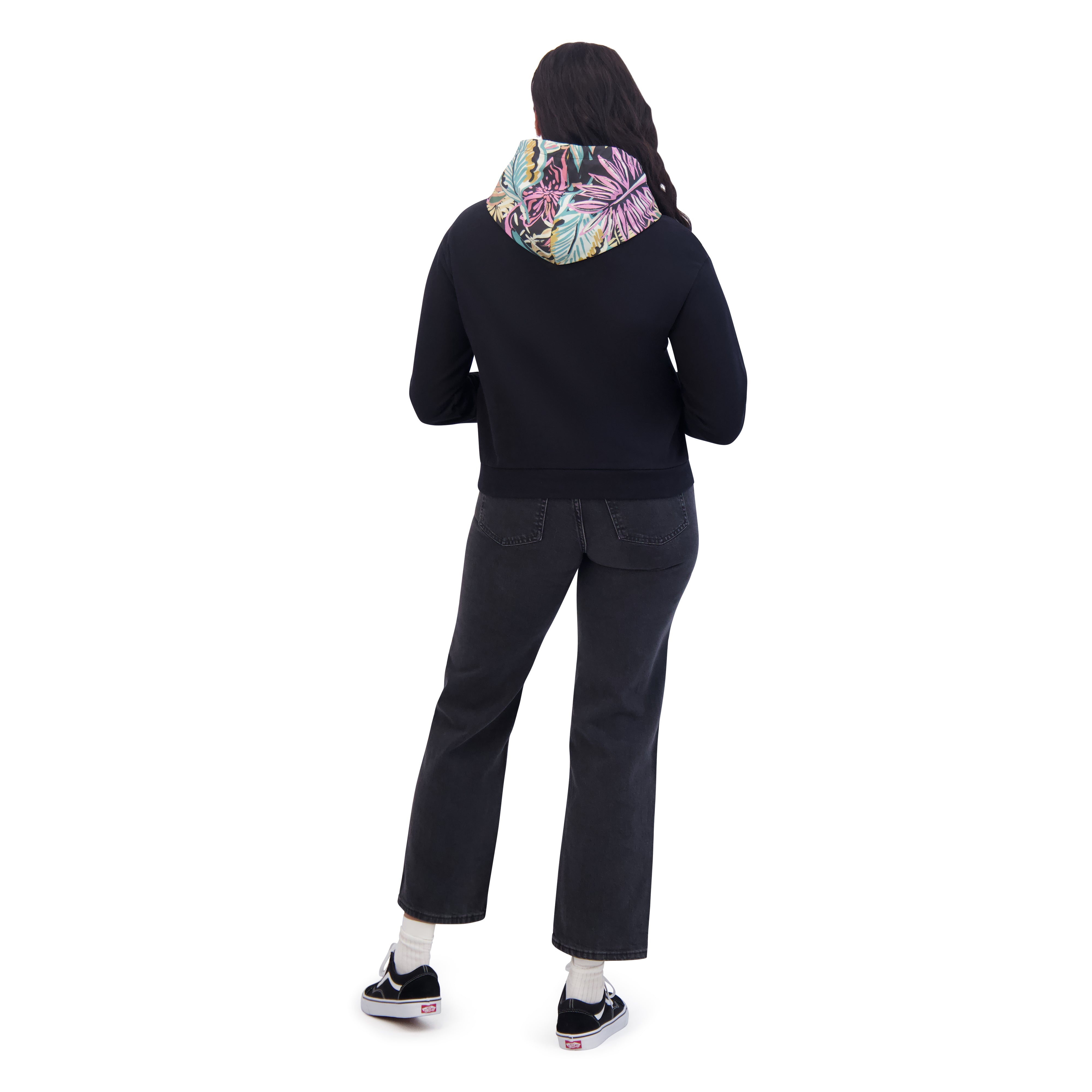 Women's Black Shorter Hoodie - Cozy & Stylish Pullover for Casual Wear, Gym, and Outdoor Activities