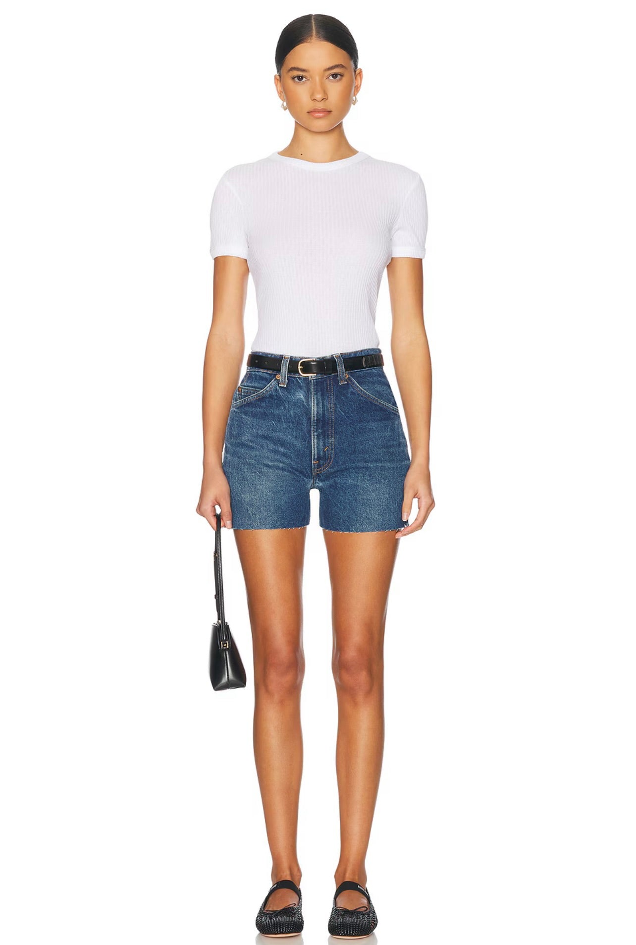 Aligrace Women's Classic Relaxed Denim Shorts - Medium Dark Wash | Comfortable Casual Summer Shorts for Outfits, Beach, and Travel