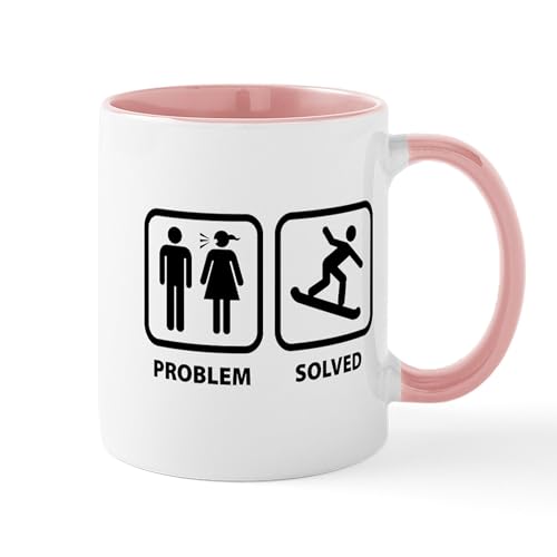 White/Pink Inside - Problem Solved Snowboarding Mug