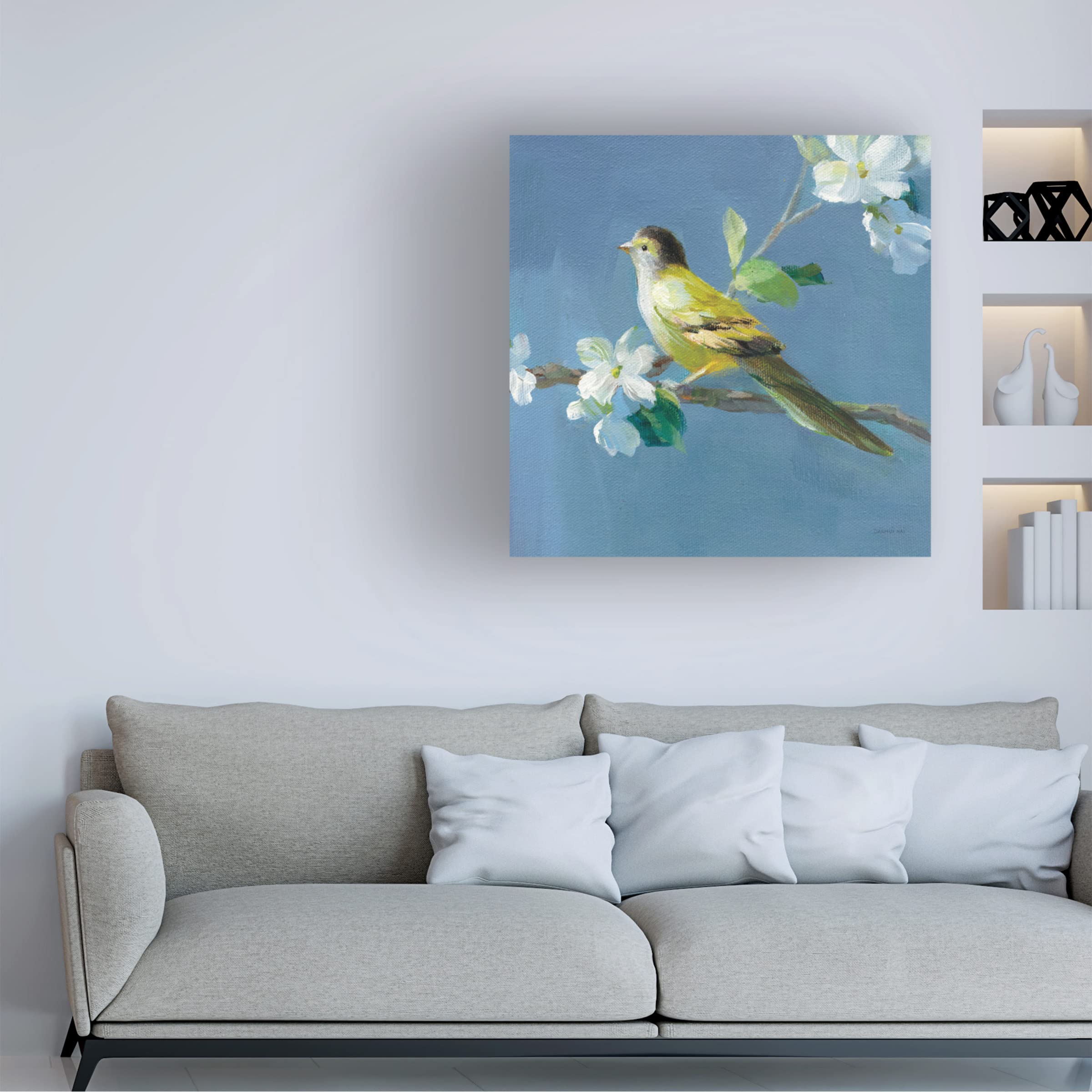 Kristy Rice 'Spray of Anemones III' Floral Canvas Wall Art Print - Hand-Painted Style Home Decor for Living Room, Bedroom & Office
