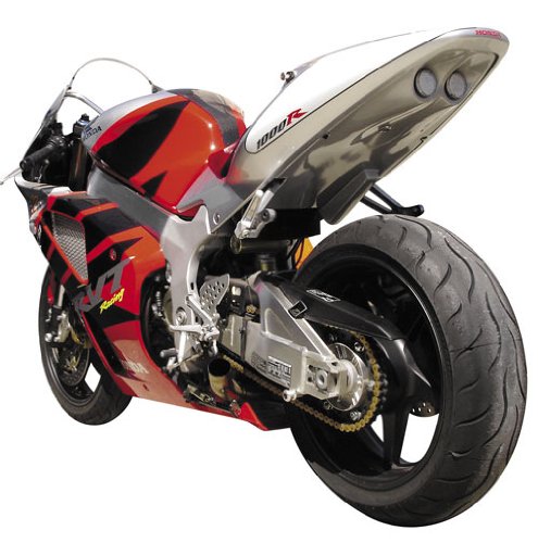 S02GS-SB-BLK Black ABS Motorcycle Undertail with Built-In LED Brake & Turn Signal Lights - Universal Fit for Sport Bikes, Enhances Rear Appearance & Safety for Night Riding