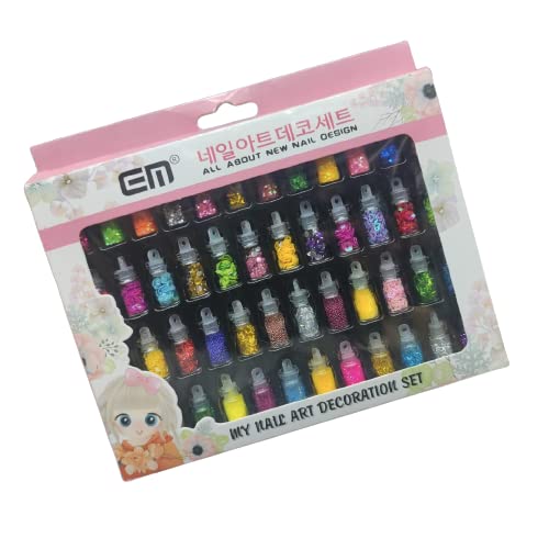 48 Bottle Nail Art Glitter Set for Women - DIY Manicure & Pedicure Kit with Assorted Colors - Perfect for Home Salon, Parties & Gift Giving