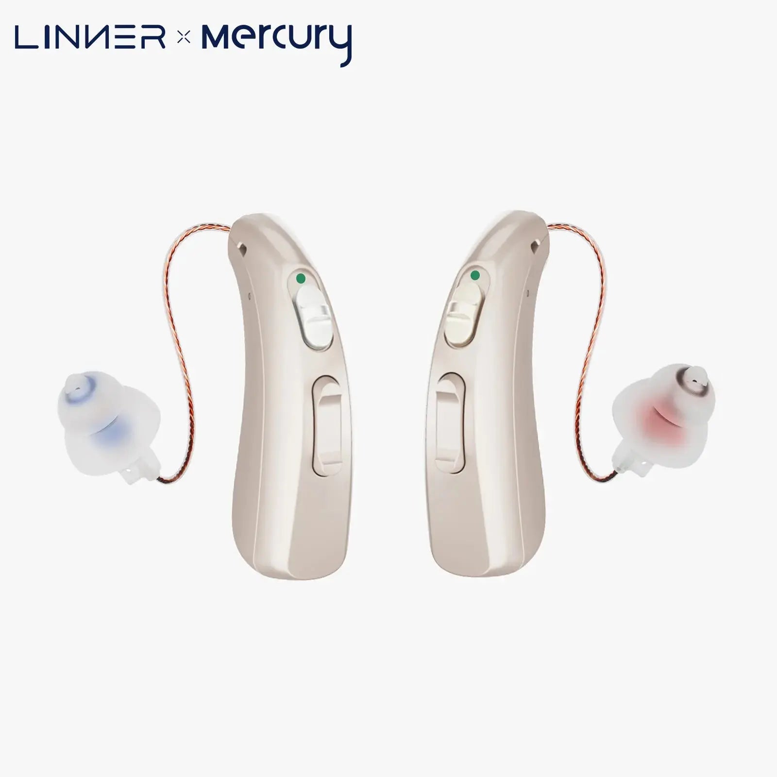 Linner Mercury Mini RIC OTC Hearing Aids for Seniors - Rechargeable Digital Sound Amplifier with Noise Reduction - Perfect for TV Watching, Conversations & Outdoor Activities