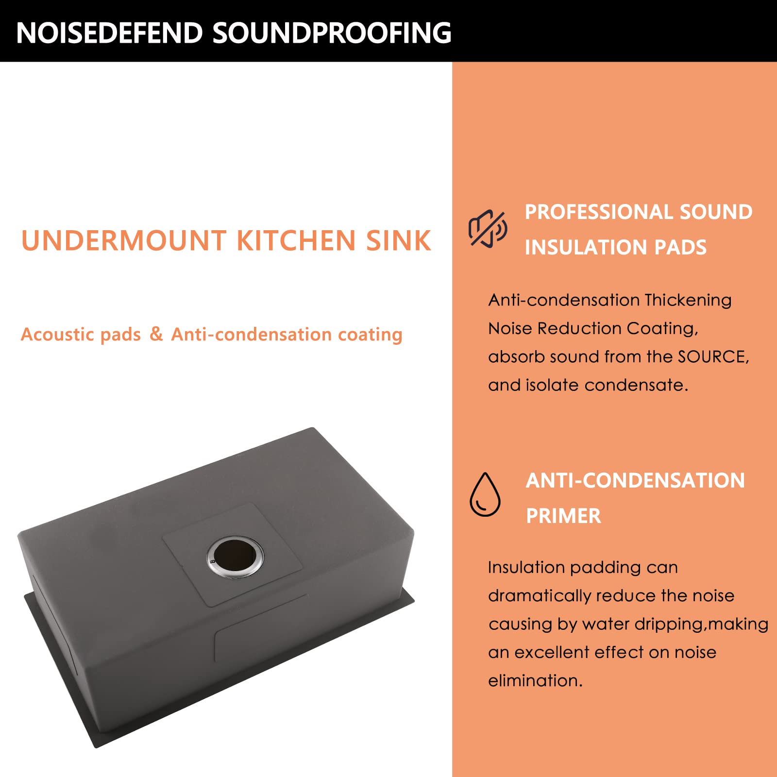 30×19 Inch Undermount Kitchen Sink - 16 Gauge Brushed Nickel 304 Stainless Steel - 10 Inch Deep Single Bowl Sink for Modern Kitchens | Perfect for Food Prep, Dishwashing & Small Space Cooking