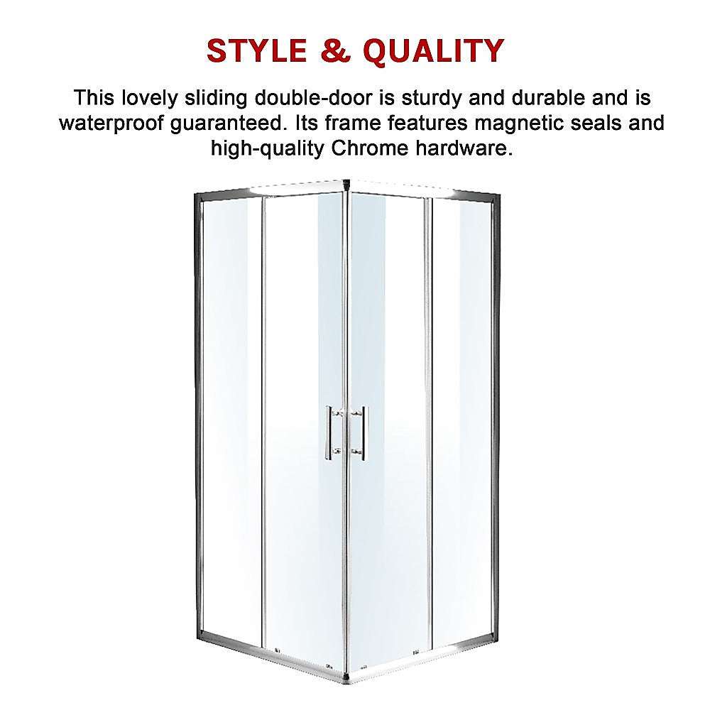 Della Francesca 1200 x 1000mm Sliding Door Shower Screen with Nano Safety Glass - Perfect for Modern Bathrooms & Spa-Like Showers
