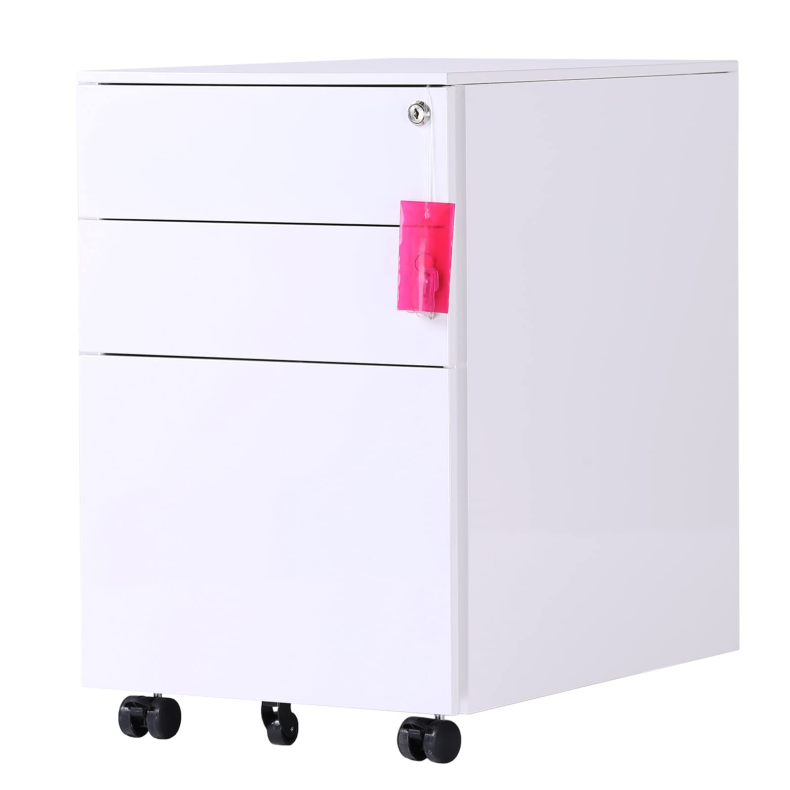 HomVent 7-Drawer Wooden File Cabinet - White Storage Organizer for Office, Bedroom, Living Room & Closet - Perfect for Documents, Clothes & Home Organization (3-Drawer Option Available)